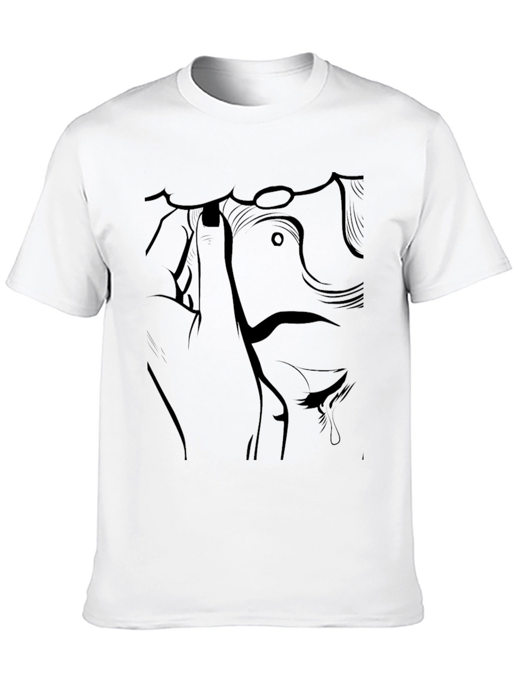 Abstract Line Art Graphic Tee - Unisex Black T-Shirt