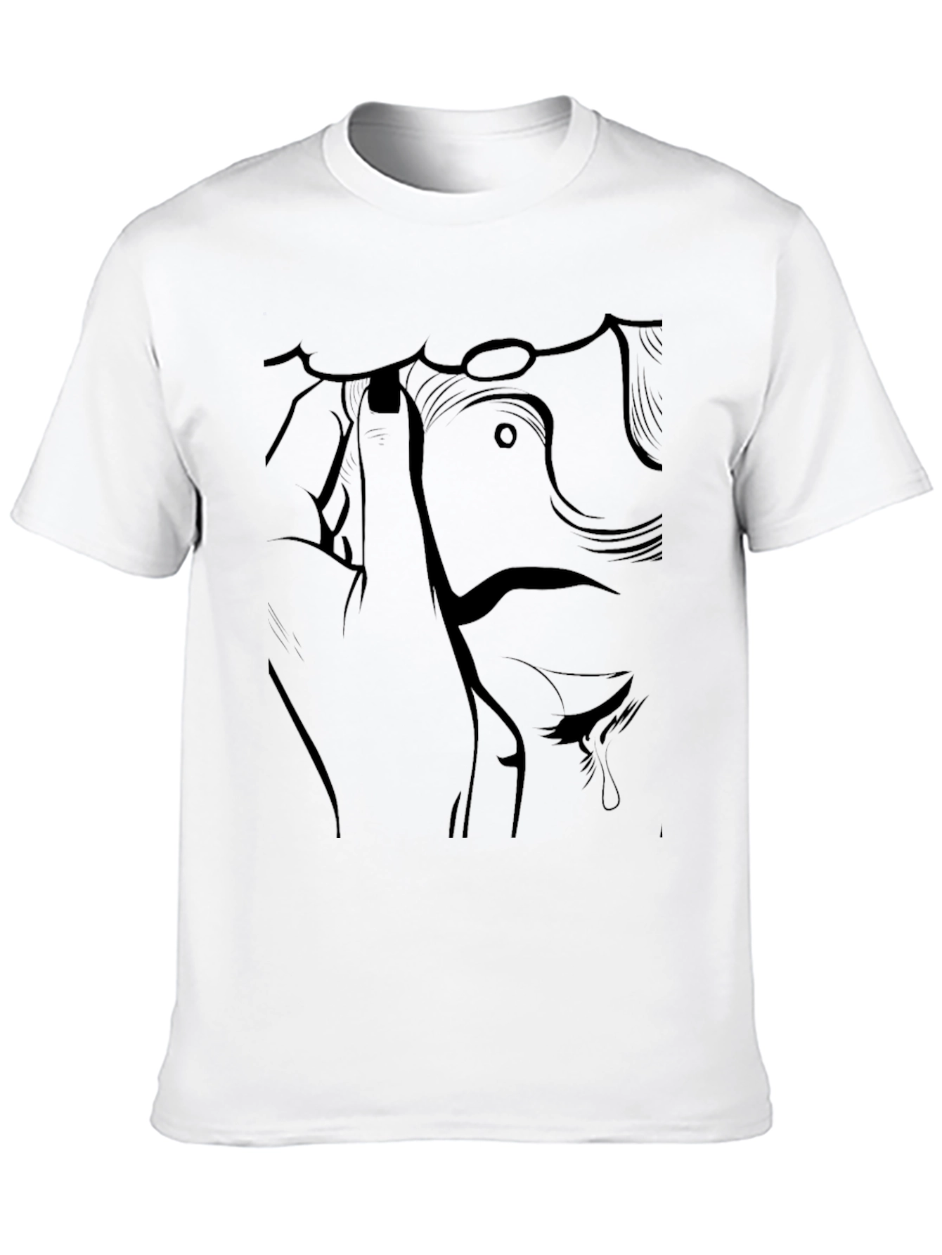 Abstract Line Art Graphic Tee - Unisex Black T-Shirt