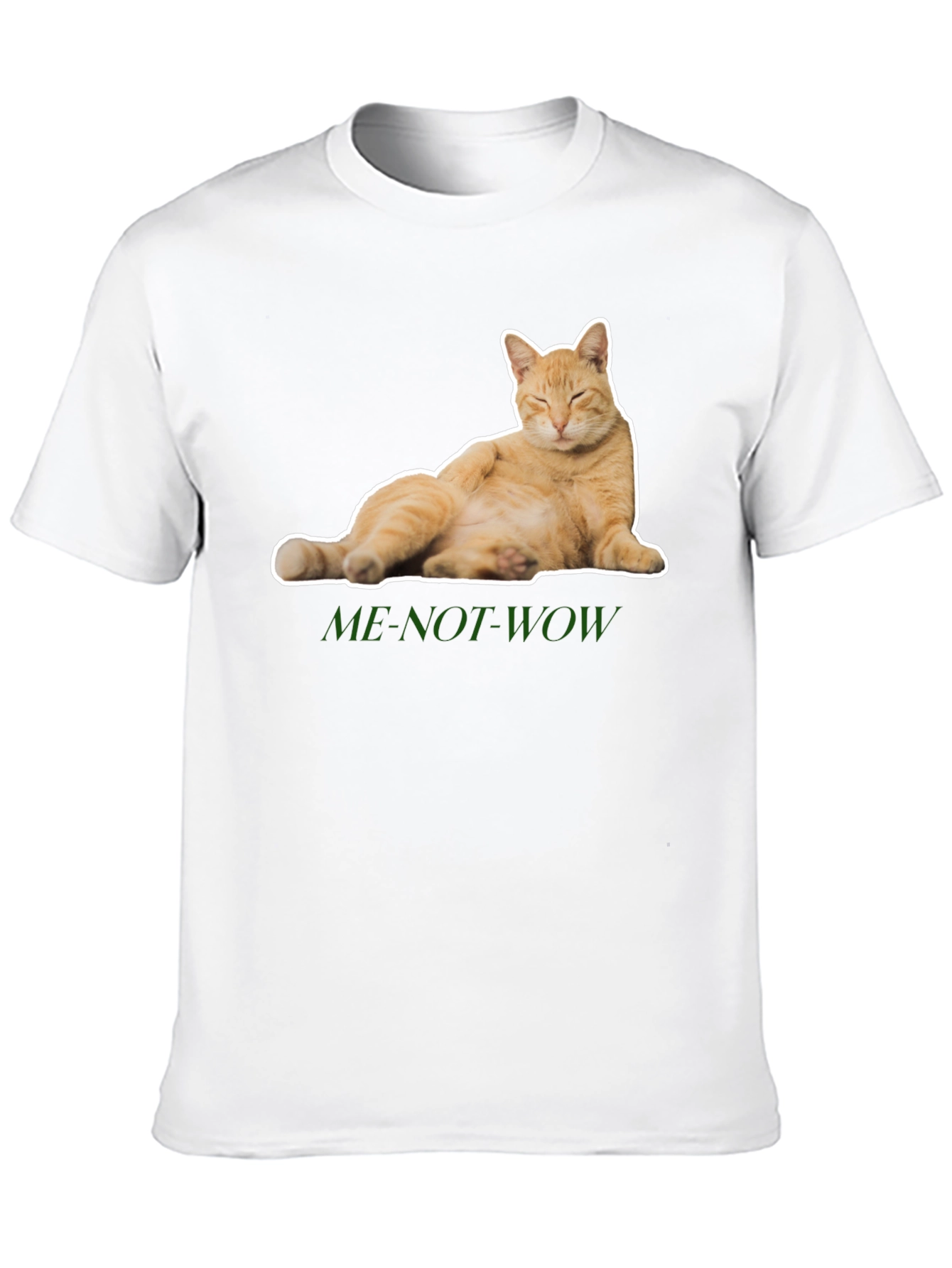 Funny Cat Graphic Tee - ME-NOT-WOW - Relaxed Fit