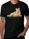 Funny Cat Graphic Tee - ME-NOT-WOW - Relaxed Fit