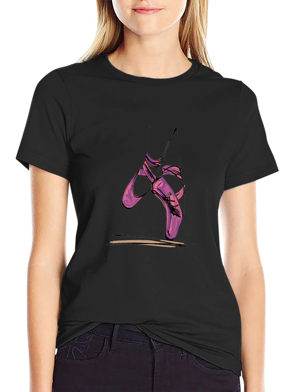 Ballet Shoes Graphic Tee - Casual Comfort