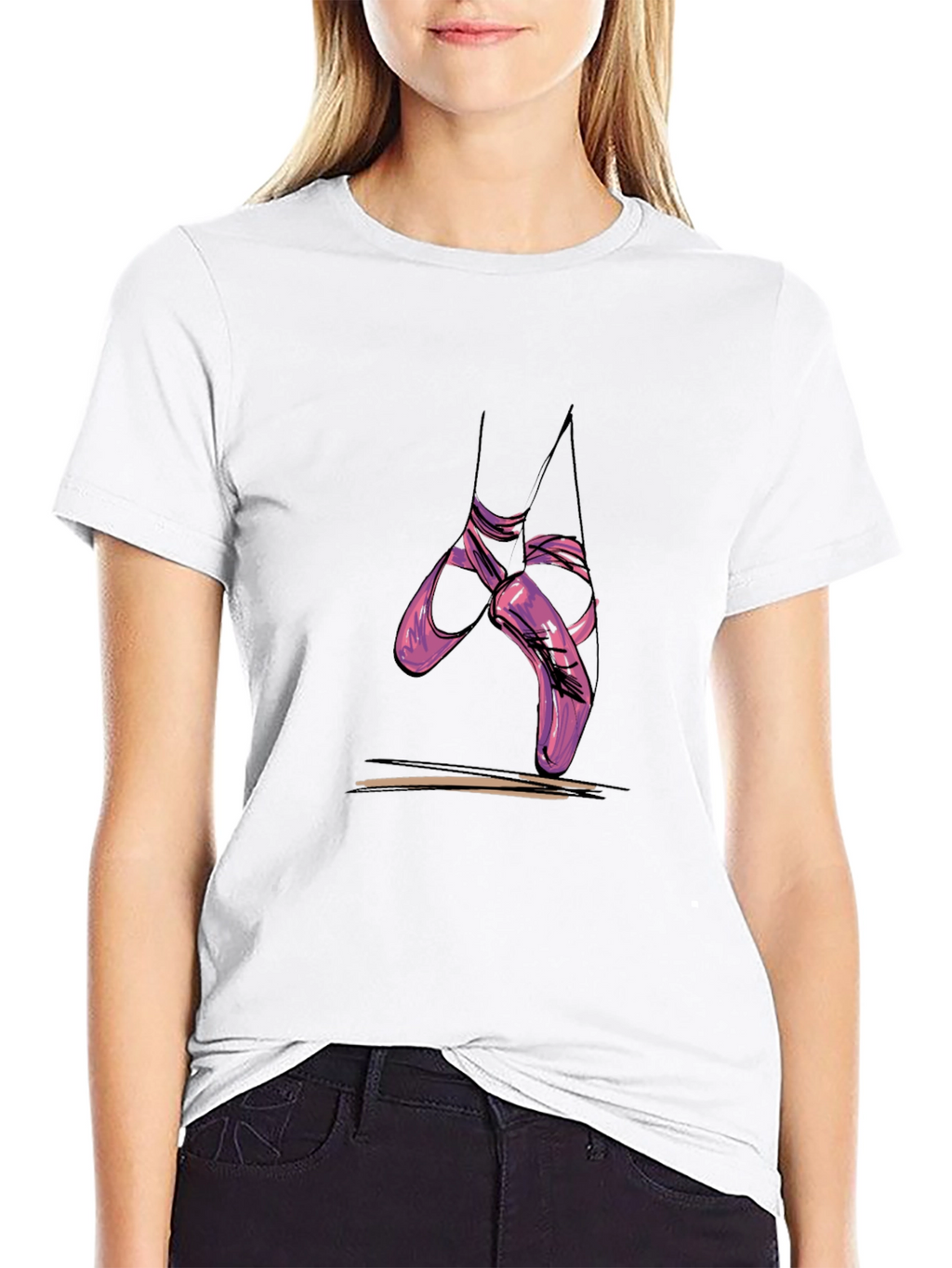 Ballet Shoes Graphic Tee - Casual Comfort