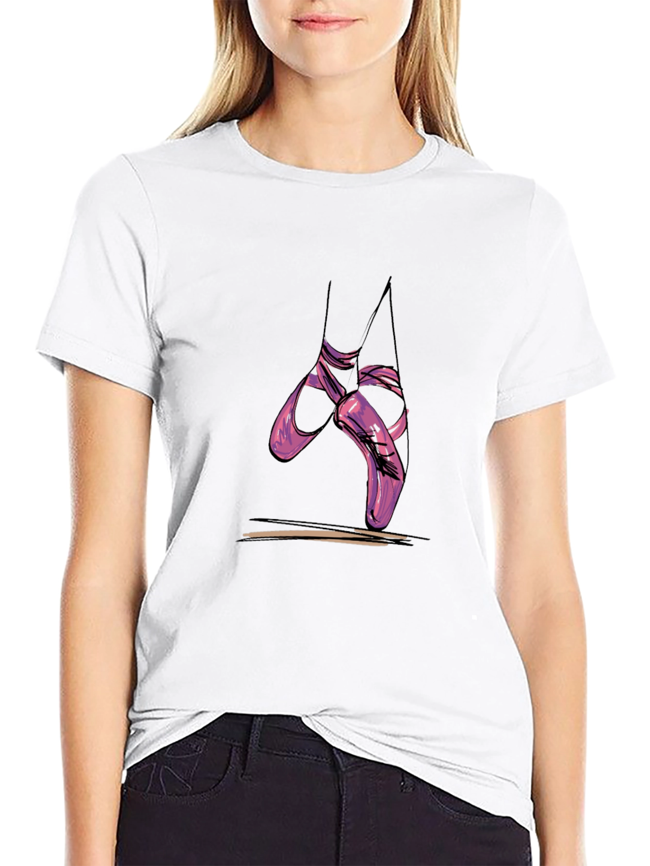 Ballet Shoes Graphic Tee - Casual Comfort