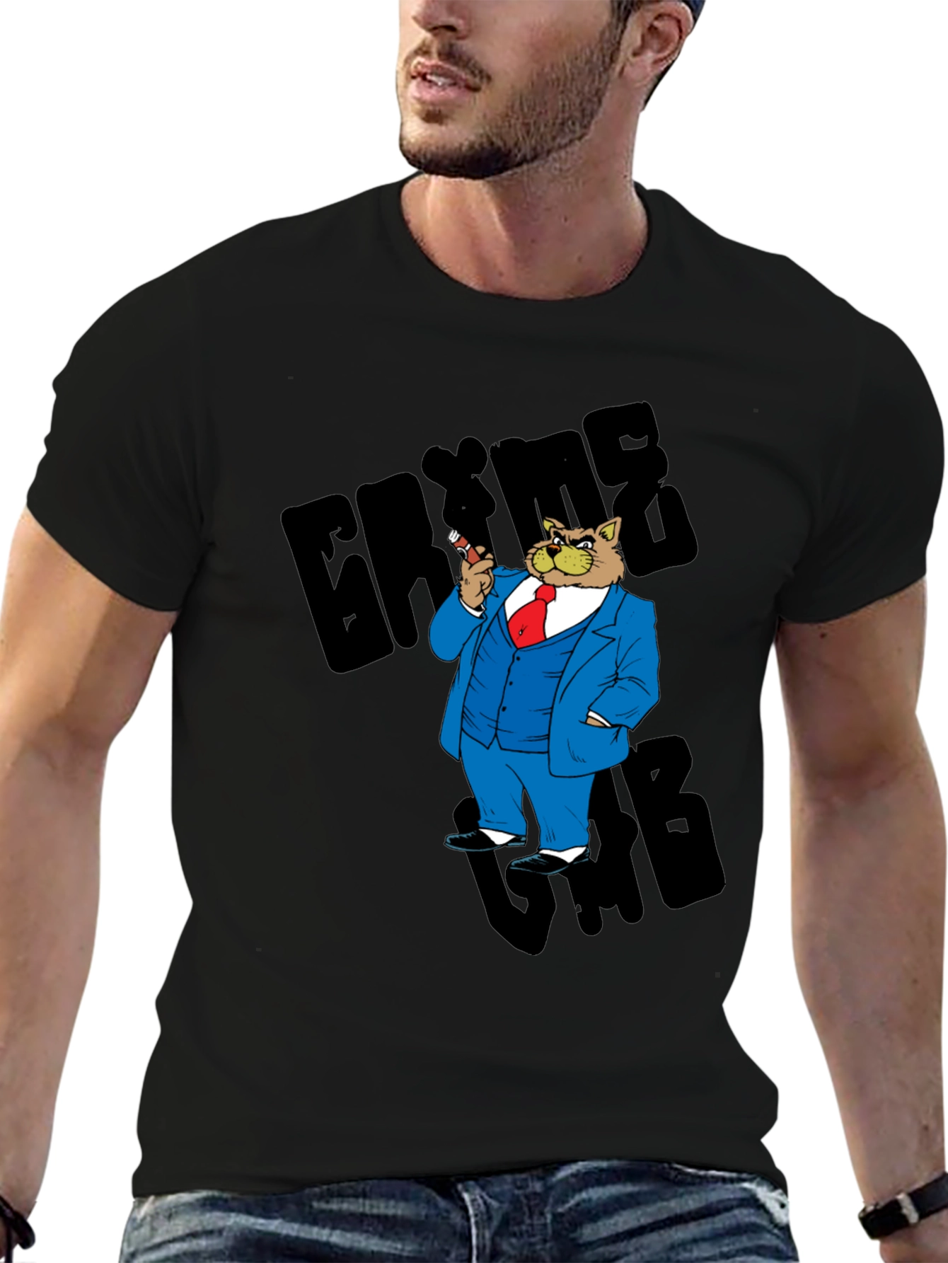 Gangster Cat T-Shirt - Cool Cartoon Graphic Tee