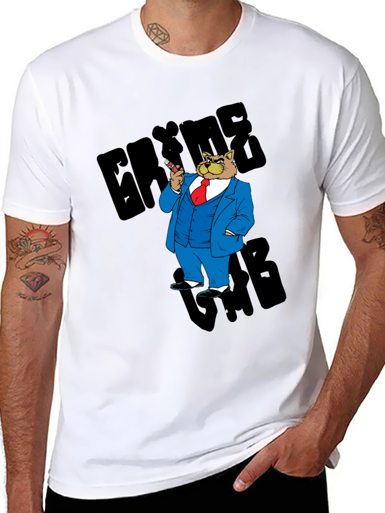 Gangster Cat T-Shirt - Cool Cartoon Graphic Tee
