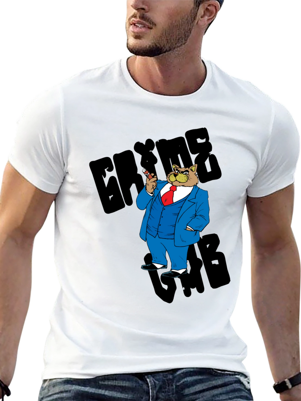 Gangster Cat T-Shirt - Cool Cartoon Graphic Tee