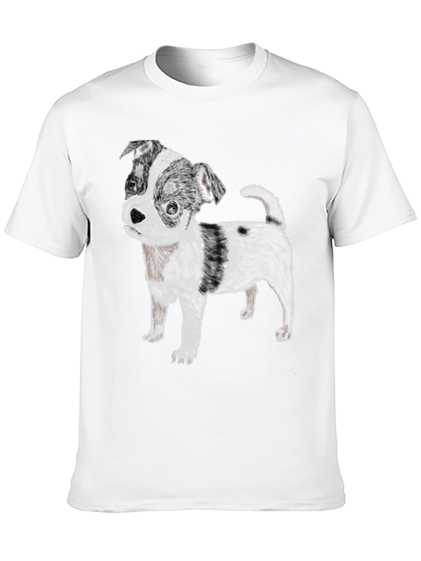 Black T-Shirt with Cute Dog Print