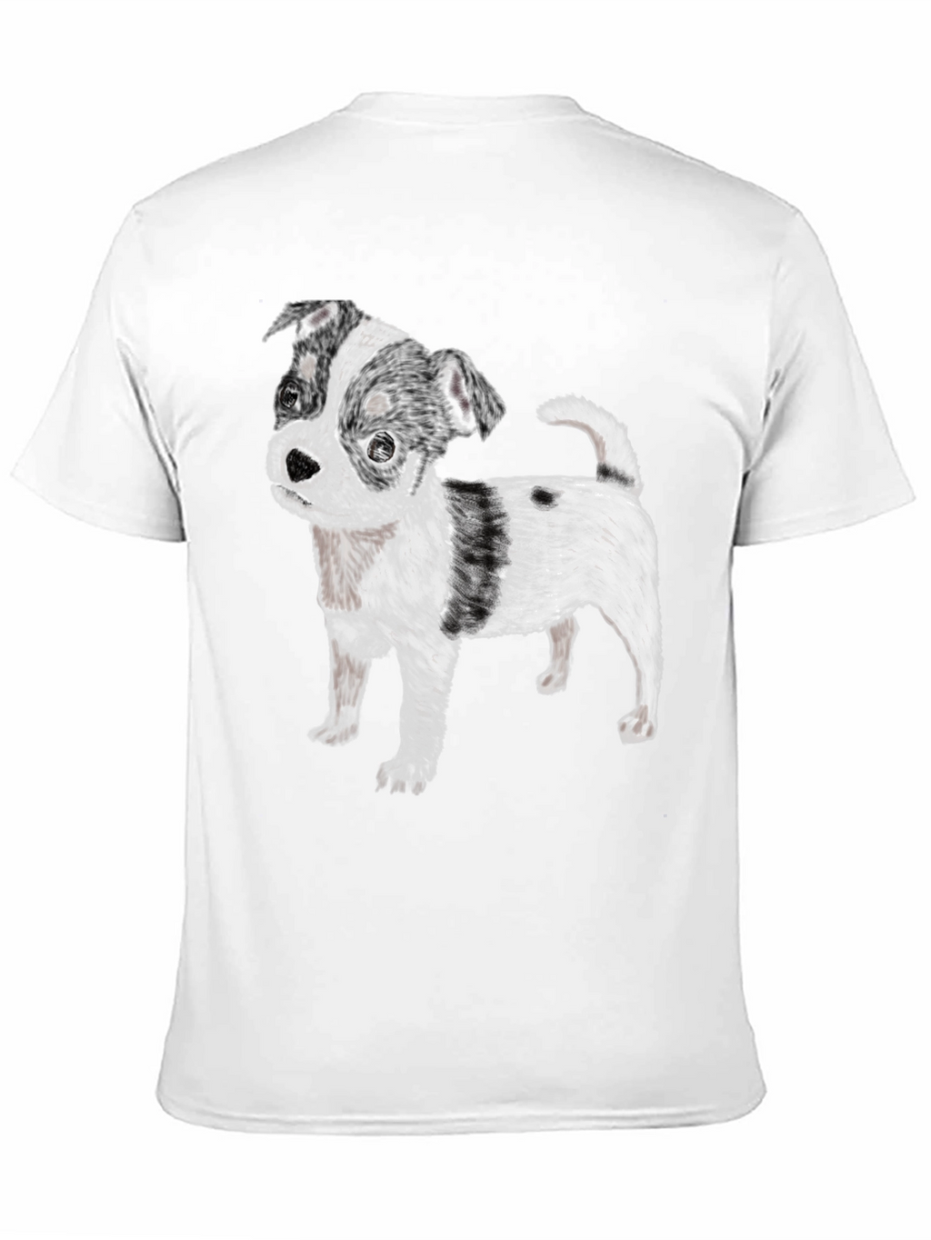 Black T-Shirt with Cute Dog Print