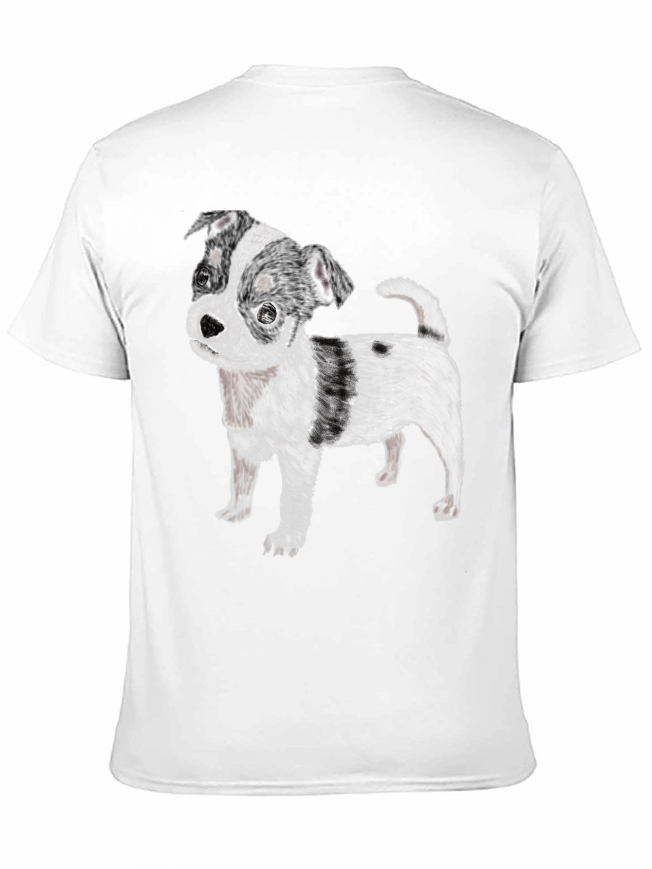 Black T-Shirt with Cute Dog Print