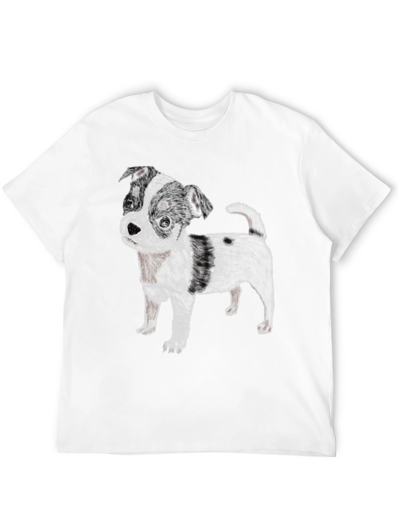 Black T-Shirt with Cute Dog Print