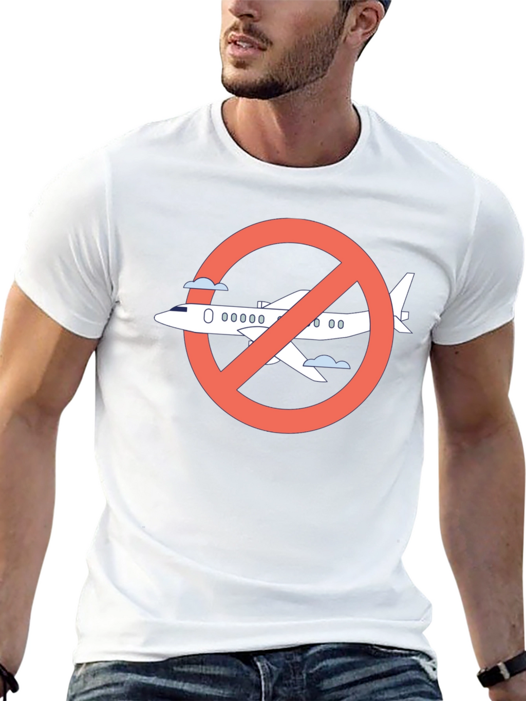 No Fly Zone Graphic Tee - Black Cotton T-Shirt