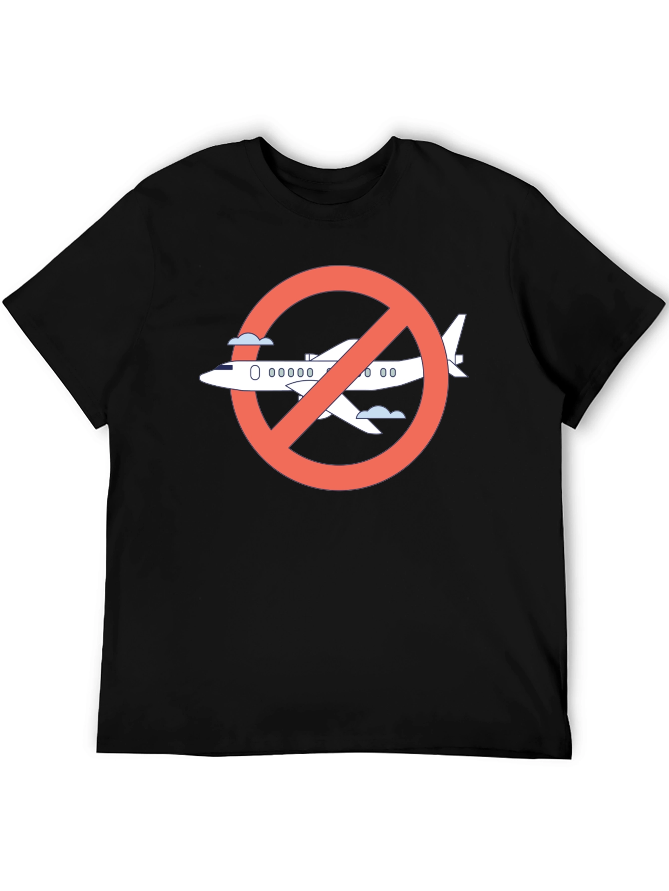 No Fly Zone Graphic Tee - Black Cotton T-Shirt