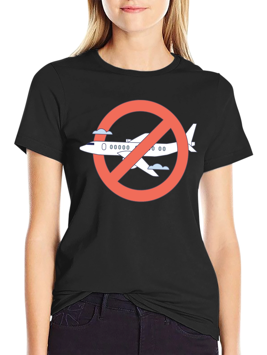 No Fly Zone Graphic Tee - Black Cotton T-Shirt