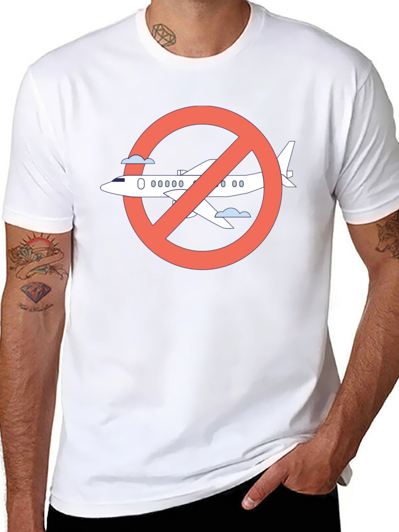 No Fly Zone Graphic Tee - Black Cotton T-Shirt