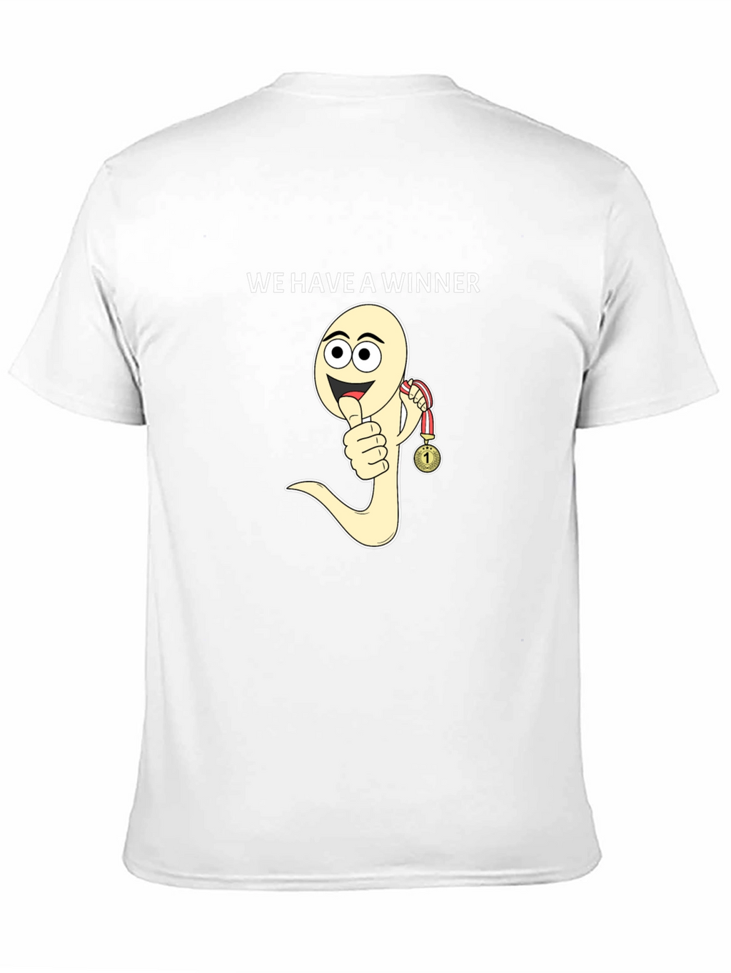 Winner Sperm Cartoon Black T-Shirt Funny Tee