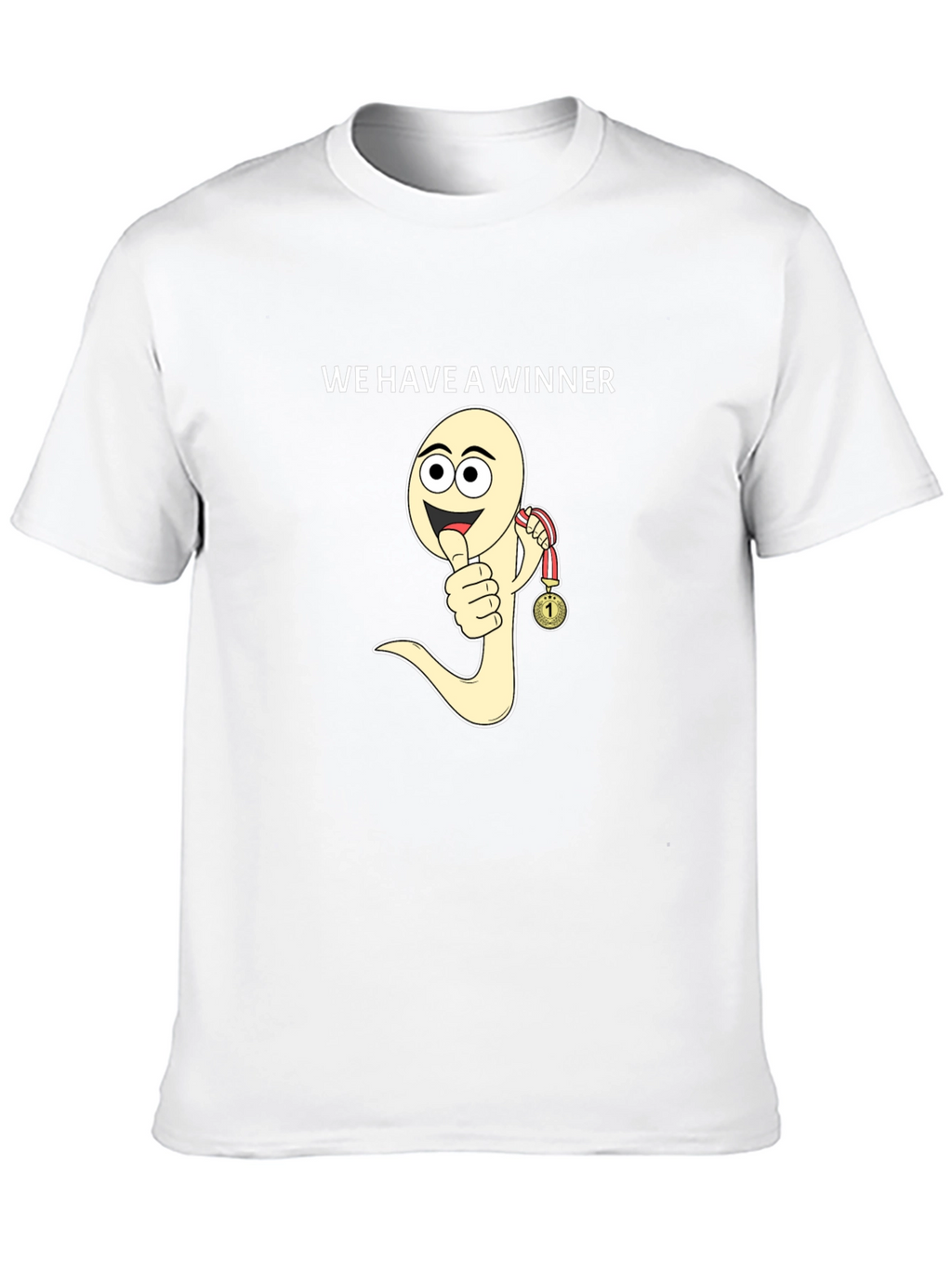 Winner Sperm Cartoon Black T-Shirt Funny Tee