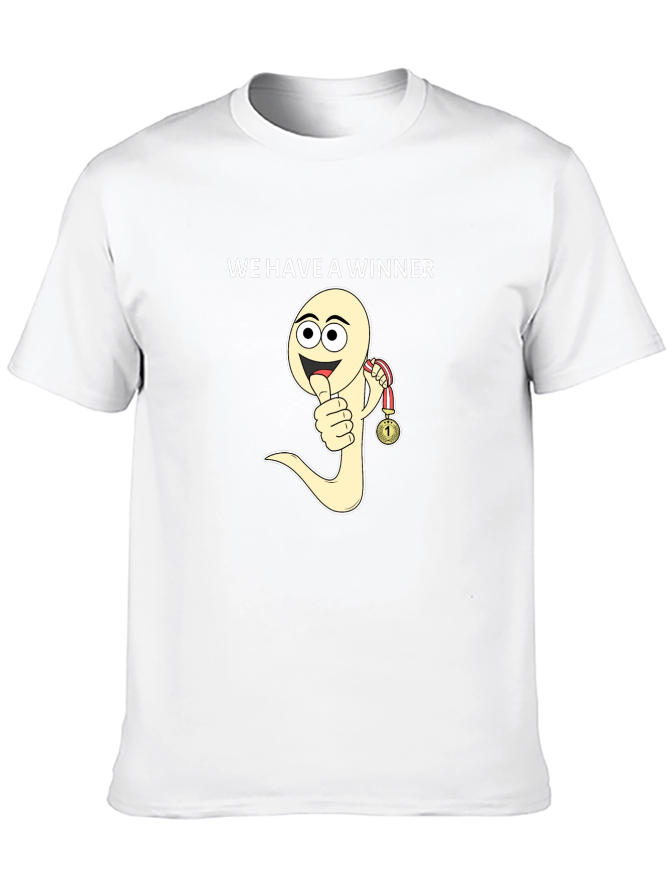Winner Sperm Cartoon Black T-Shirt Funny Tee