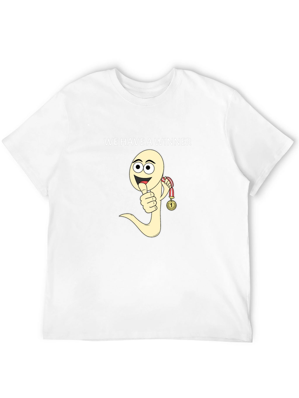 Winner Sperm Cartoon Black T-Shirt Funny Tee