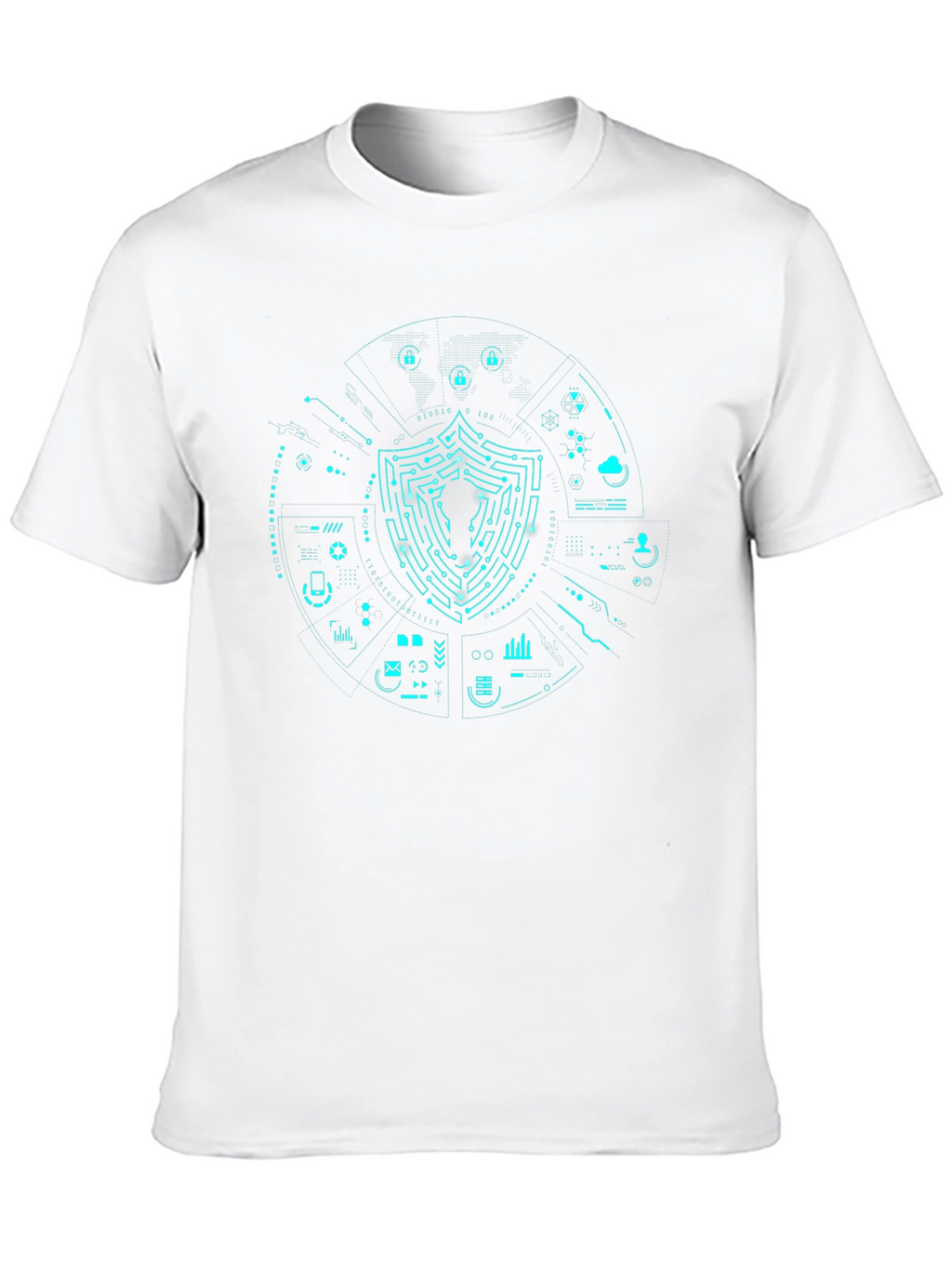 Cyber Security Shield T-Shirt - Hacker Style