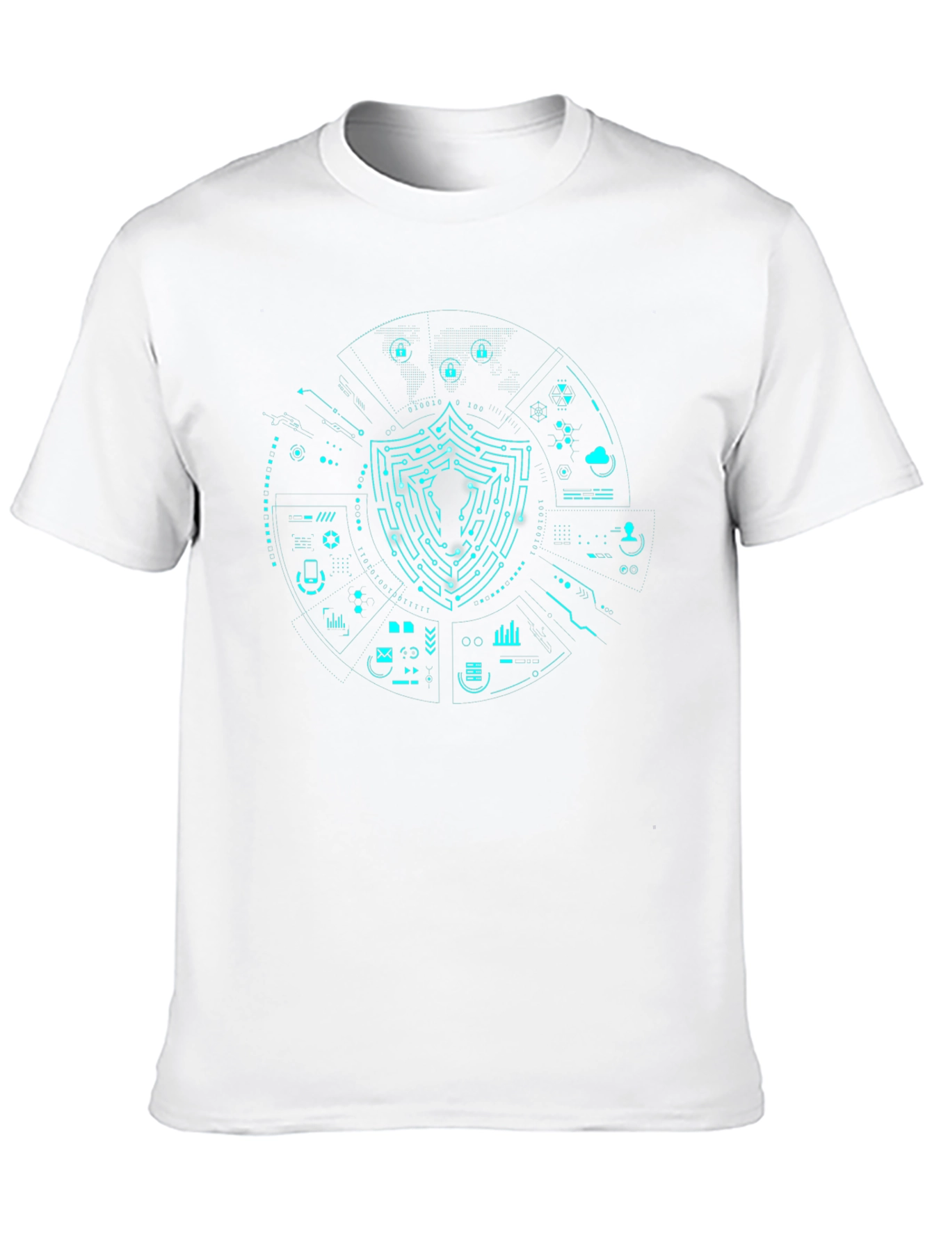 Cyber Security Shield T-Shirt - Hacker Style