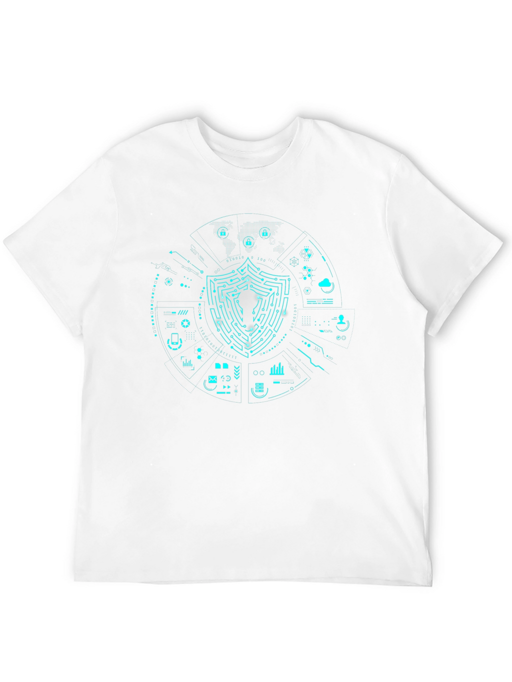 Cyber Security Shield T-Shirt - Hacker Style