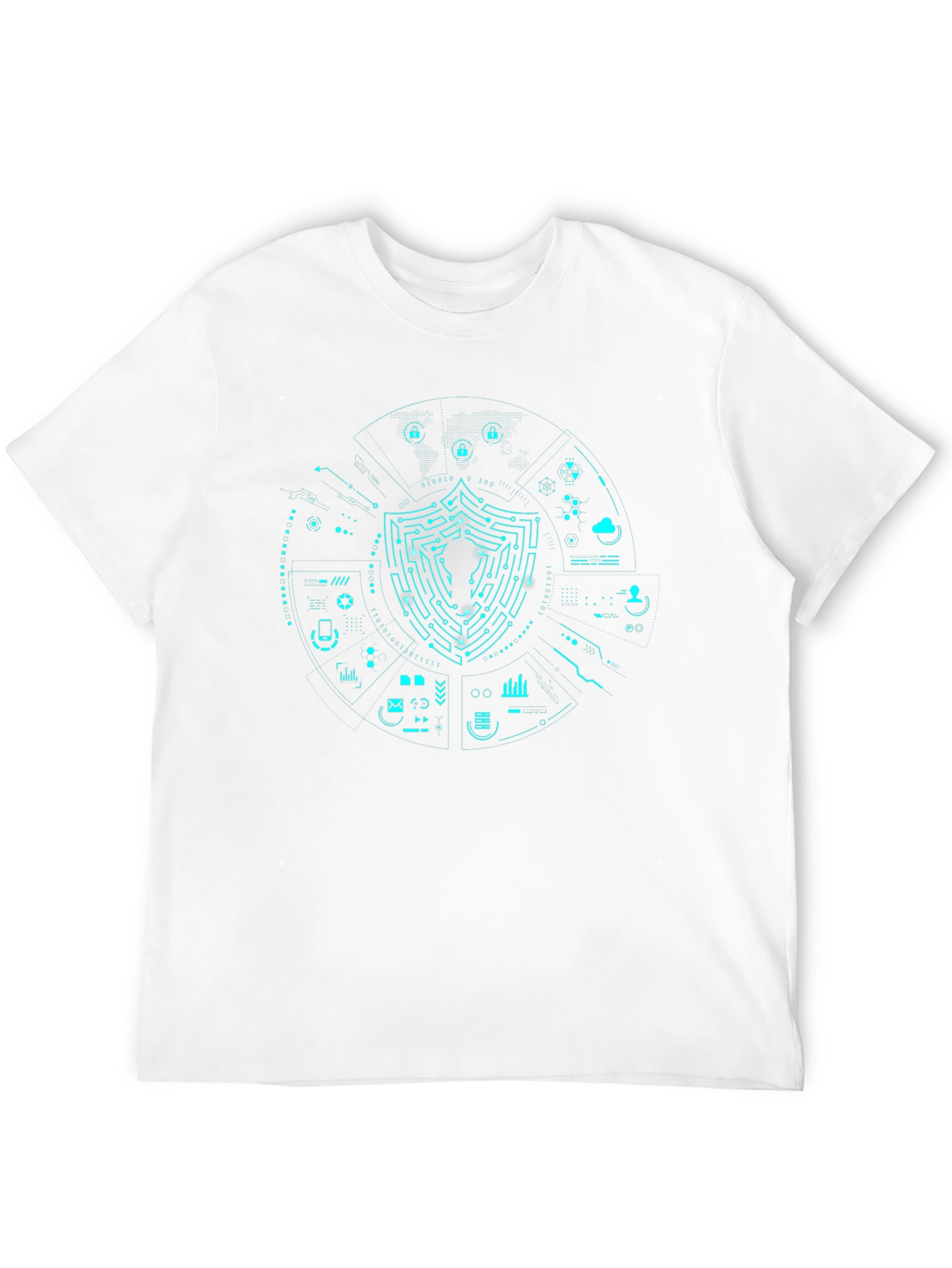 Cyber Security Shield T-Shirt - Hacker Style
