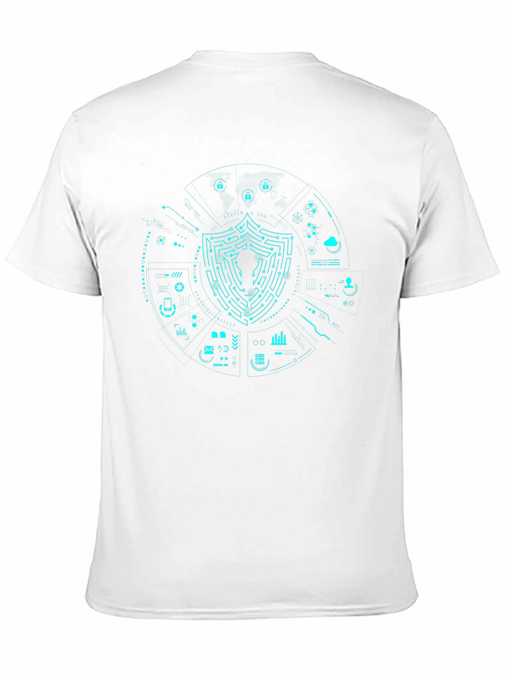 Cyber Security Shield T-Shirt - Hacker Style