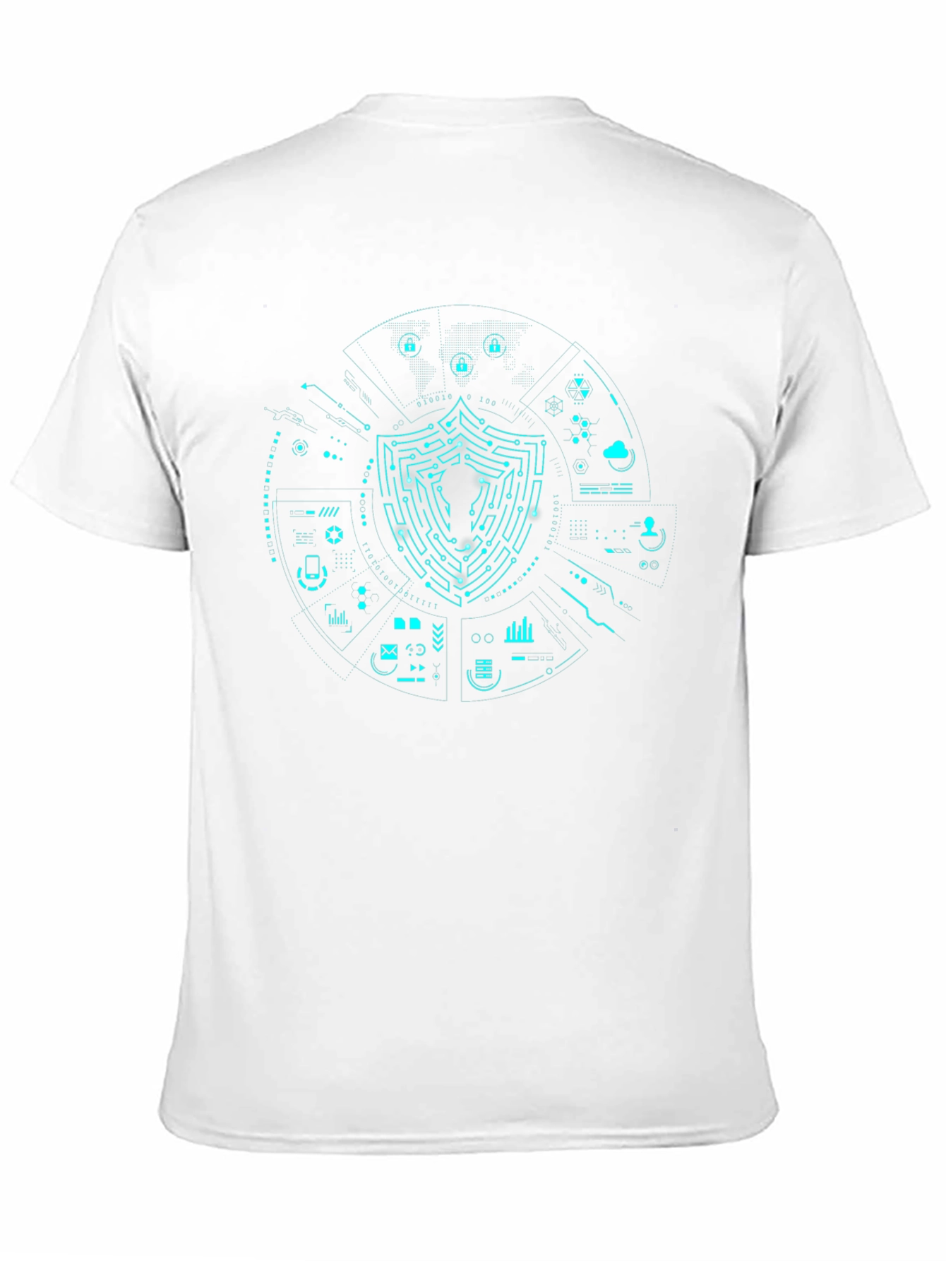 Cyber Security Shield T-Shirt - Hacker Style