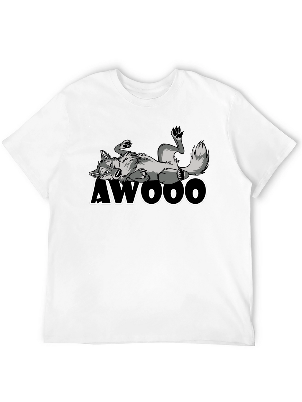 Awooo Wolf Graphic T-Shirt - Black Cotton Tee