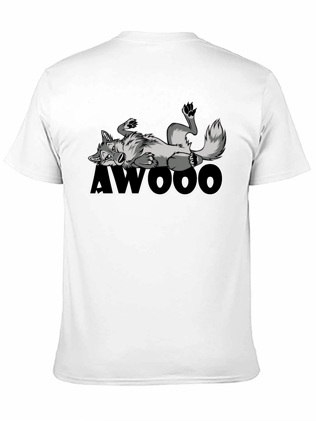 Awooo Wolf Graphic T-Shirt - Black Cotton Tee