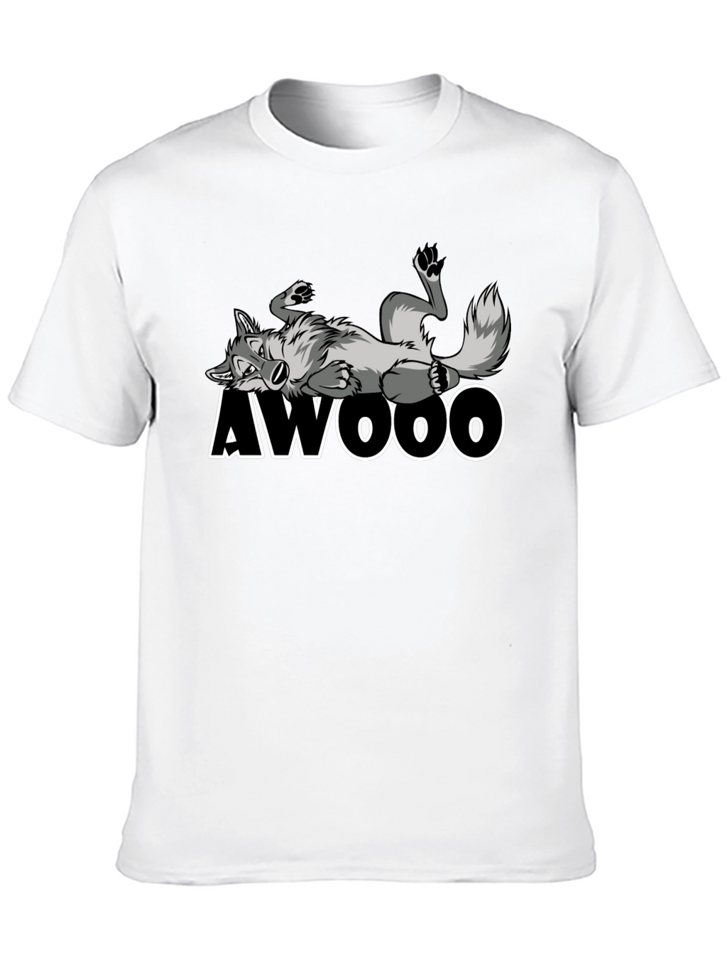 Awooo Wolf Graphic T-Shirt - Black Cotton Tee