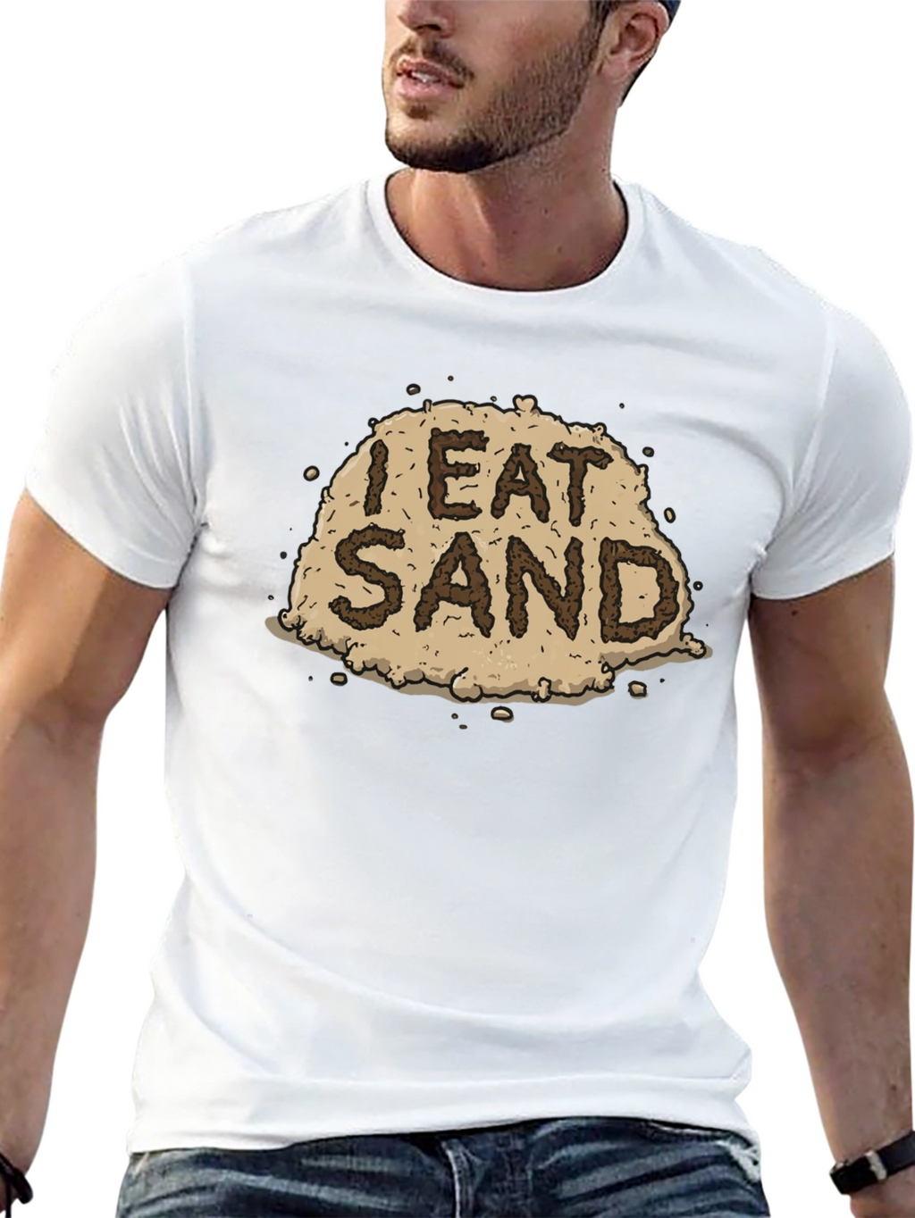 I Eat Sand Graphic Tee - Funny Novelty T-Shirt