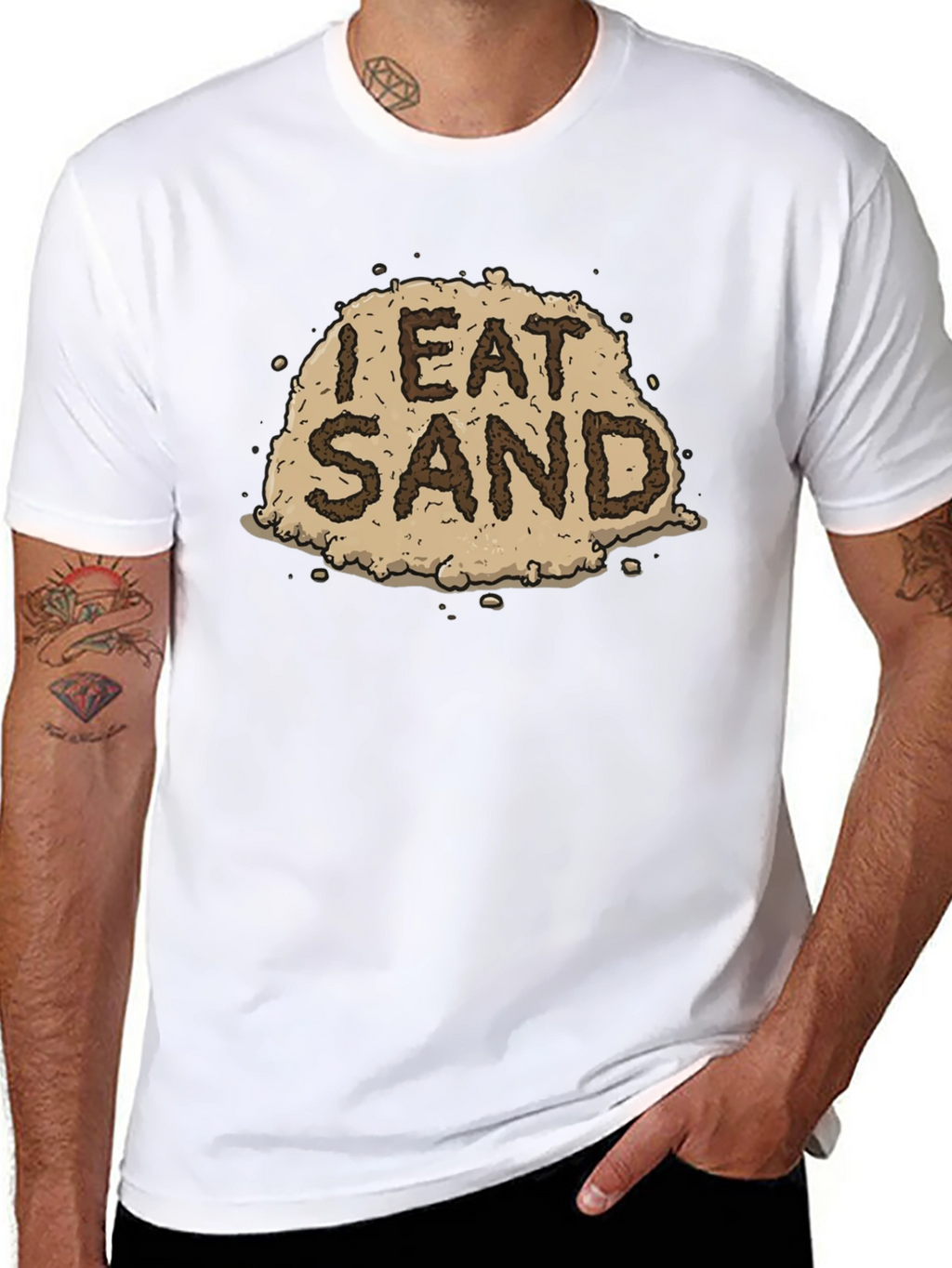 I Eat Sand Graphic Tee - Funny Novelty T-Shirt