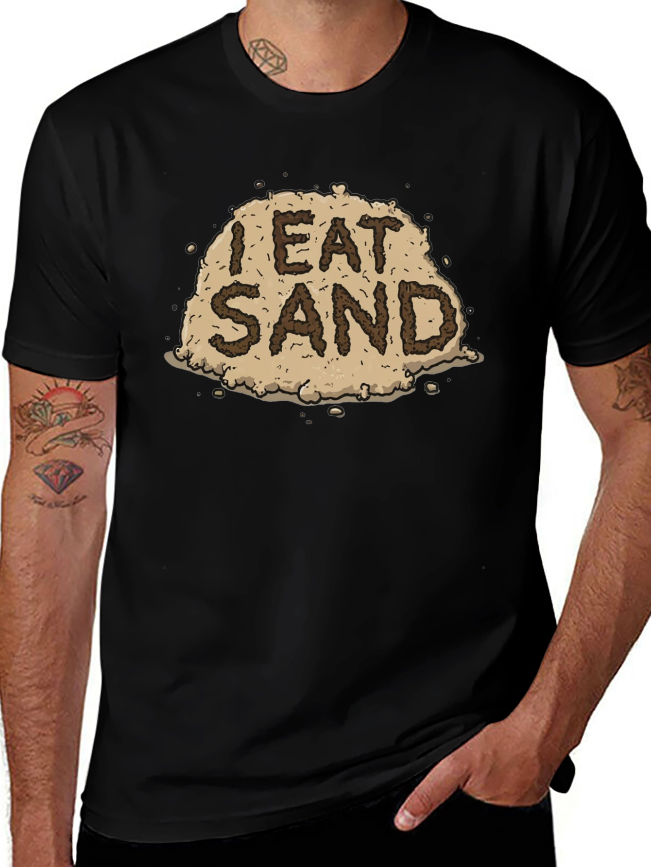 I Eat Sand Graphic Tee - Funny Novelty T-Shirt