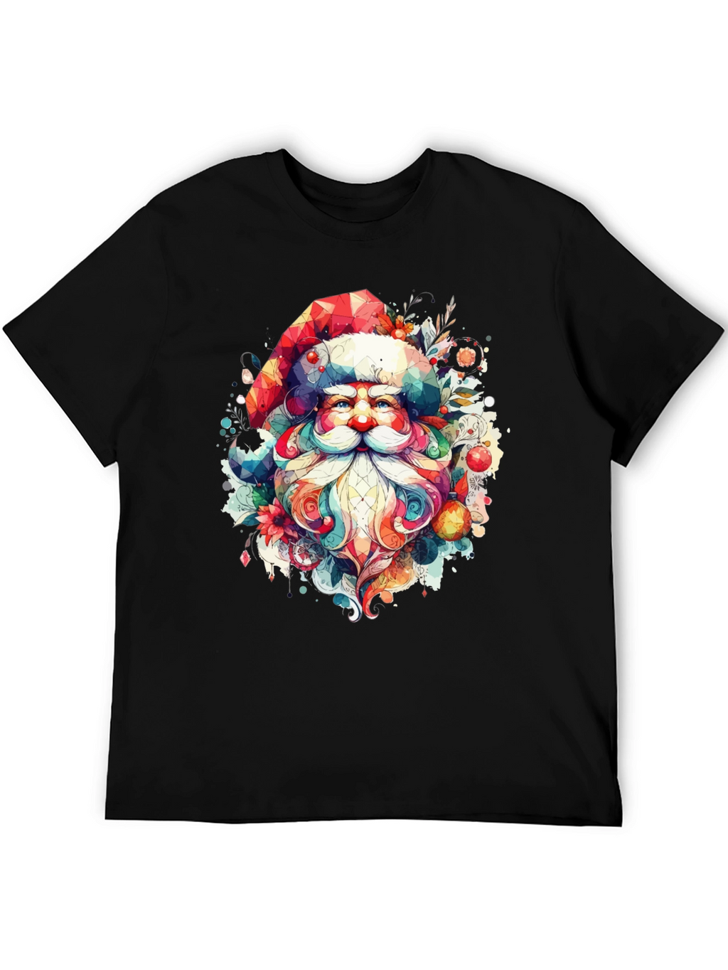 Festive Santa Graphic Tee - Holiday Cheer