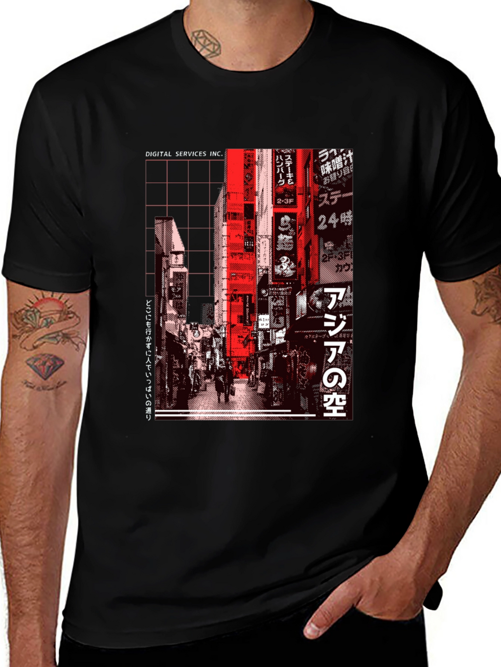 Digital Services Tokyo Graphic Tee - Black