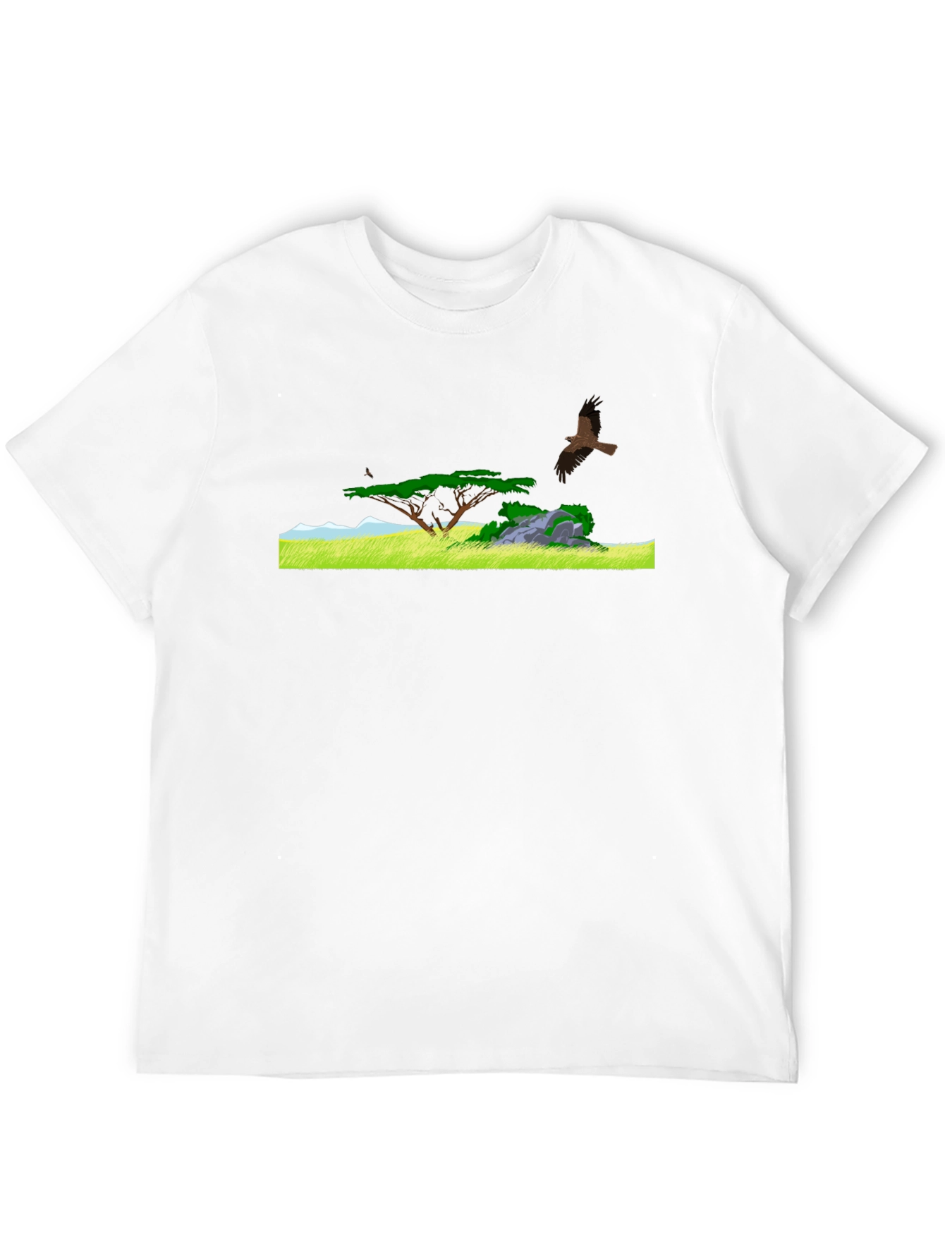 Black Tee with African Landscape Design