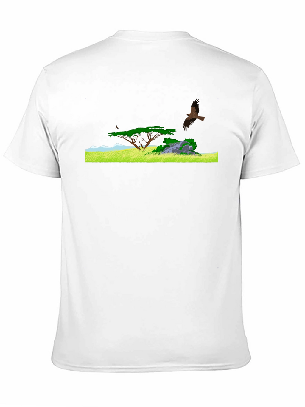 Black Tee with African Landscape Design