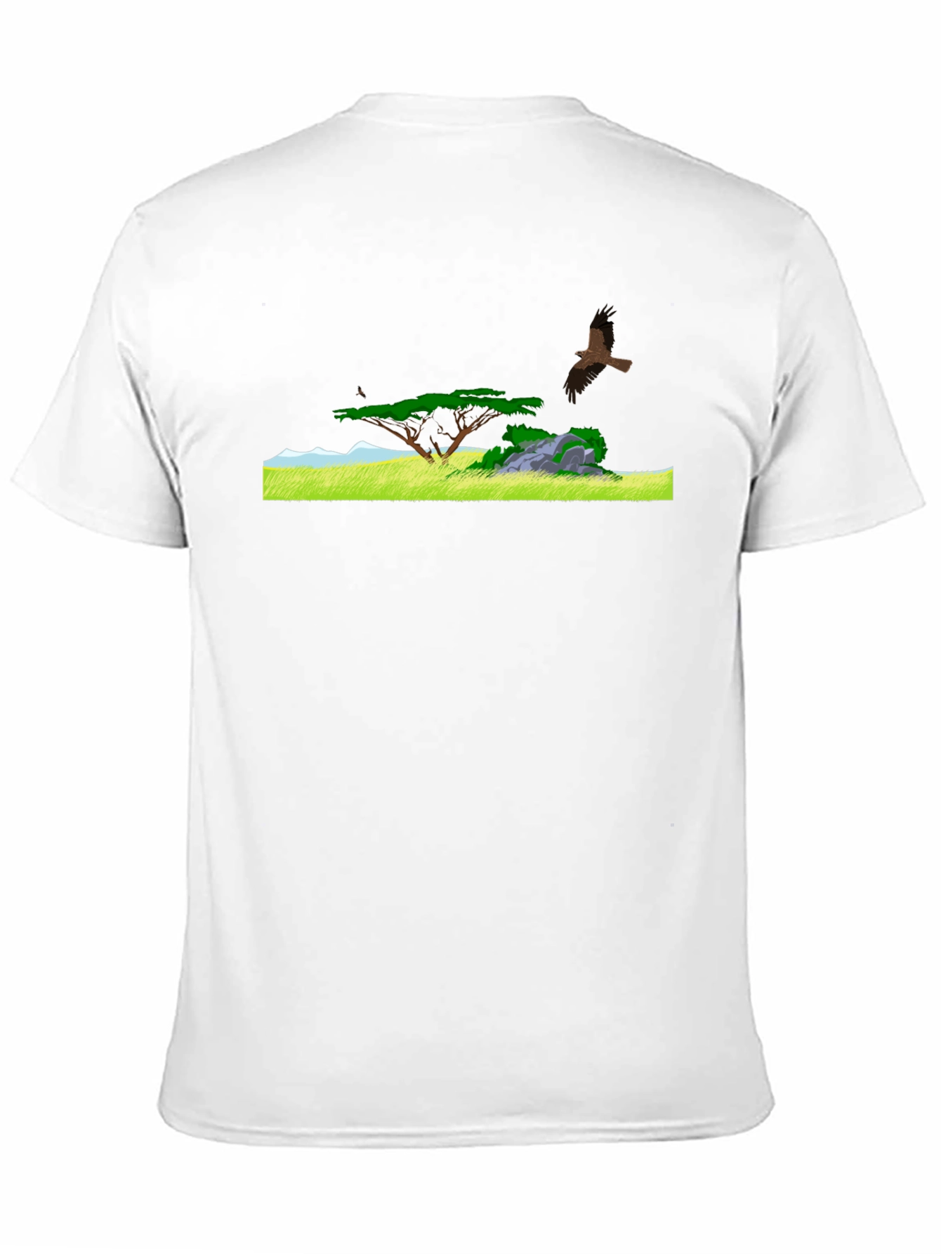 Black Tee with African Landscape Design