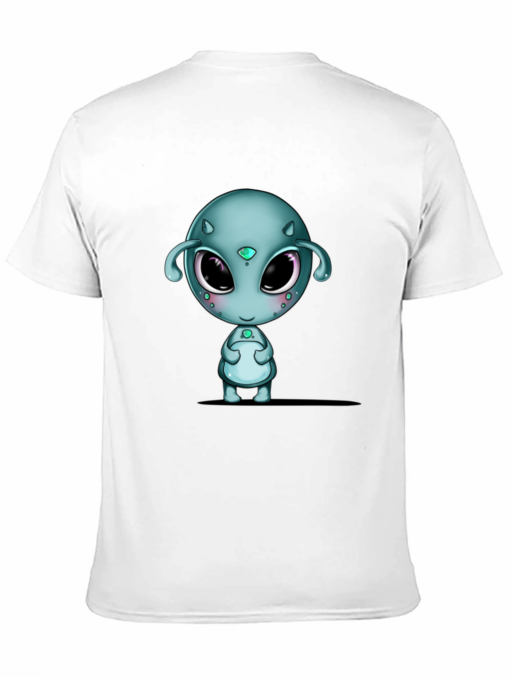 Cute Alien Graphic Black T-Shirt