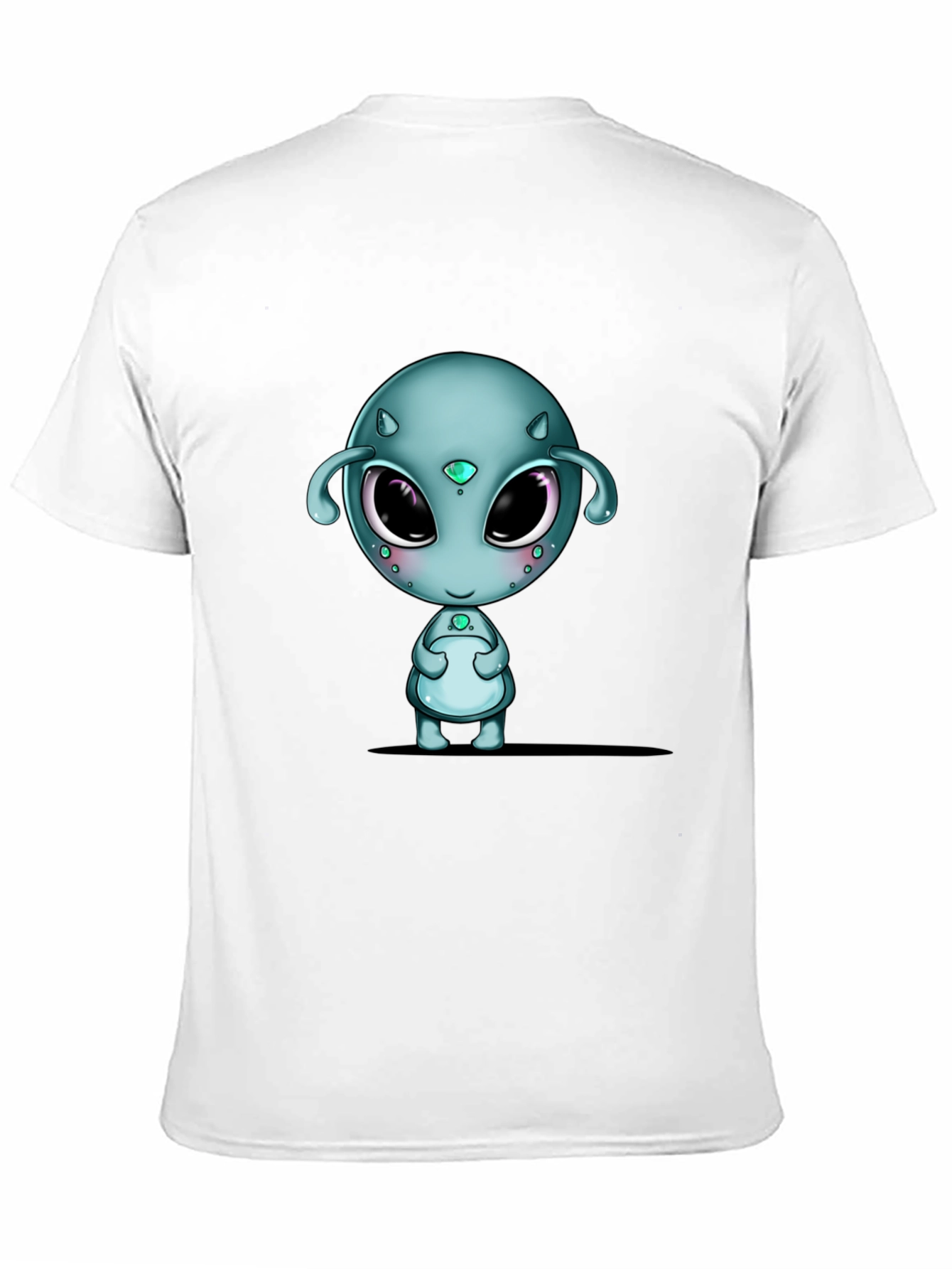 Cute Alien Graphic Black T-Shirt