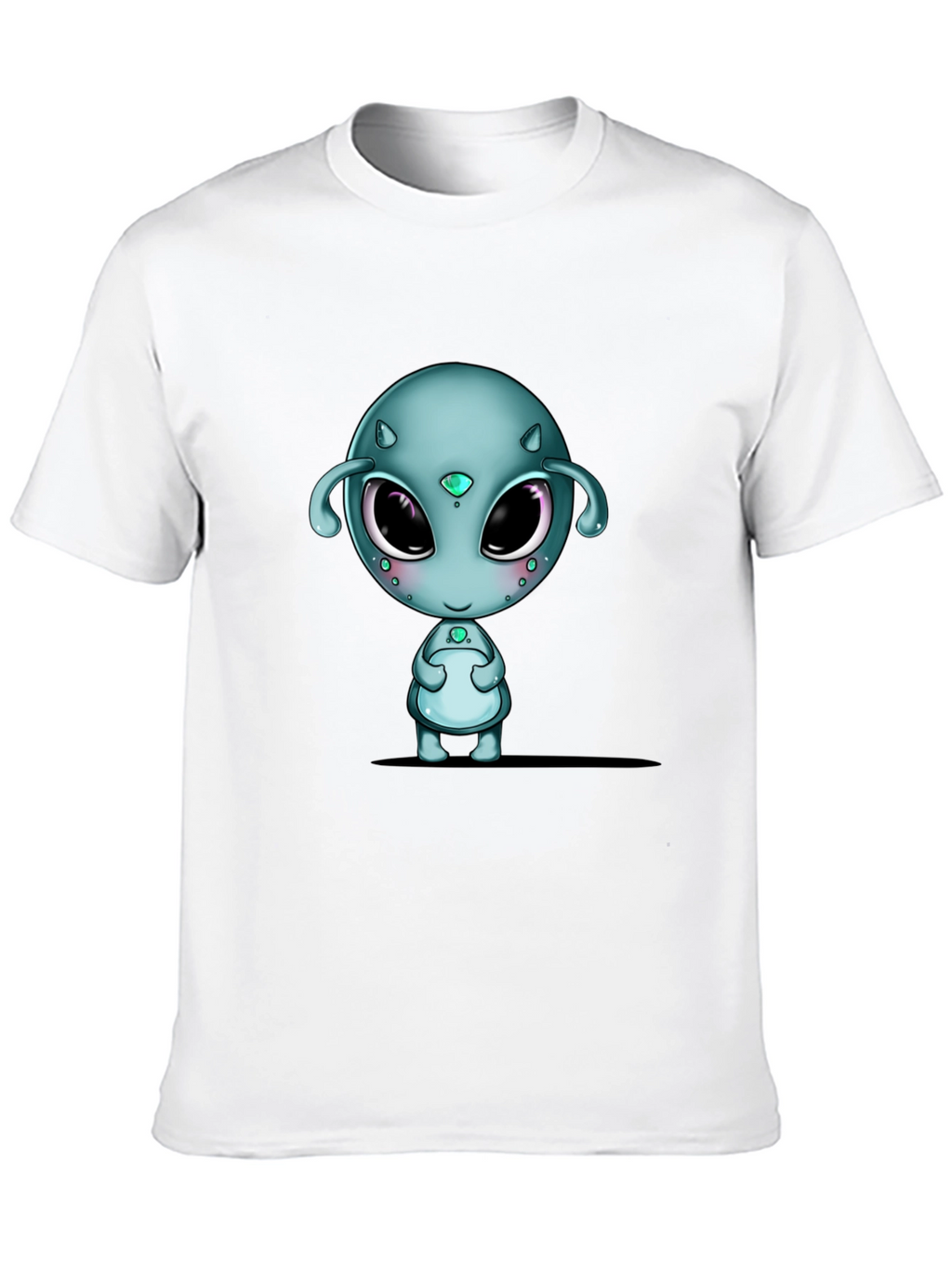 Cute Alien Graphic Black T-Shirt