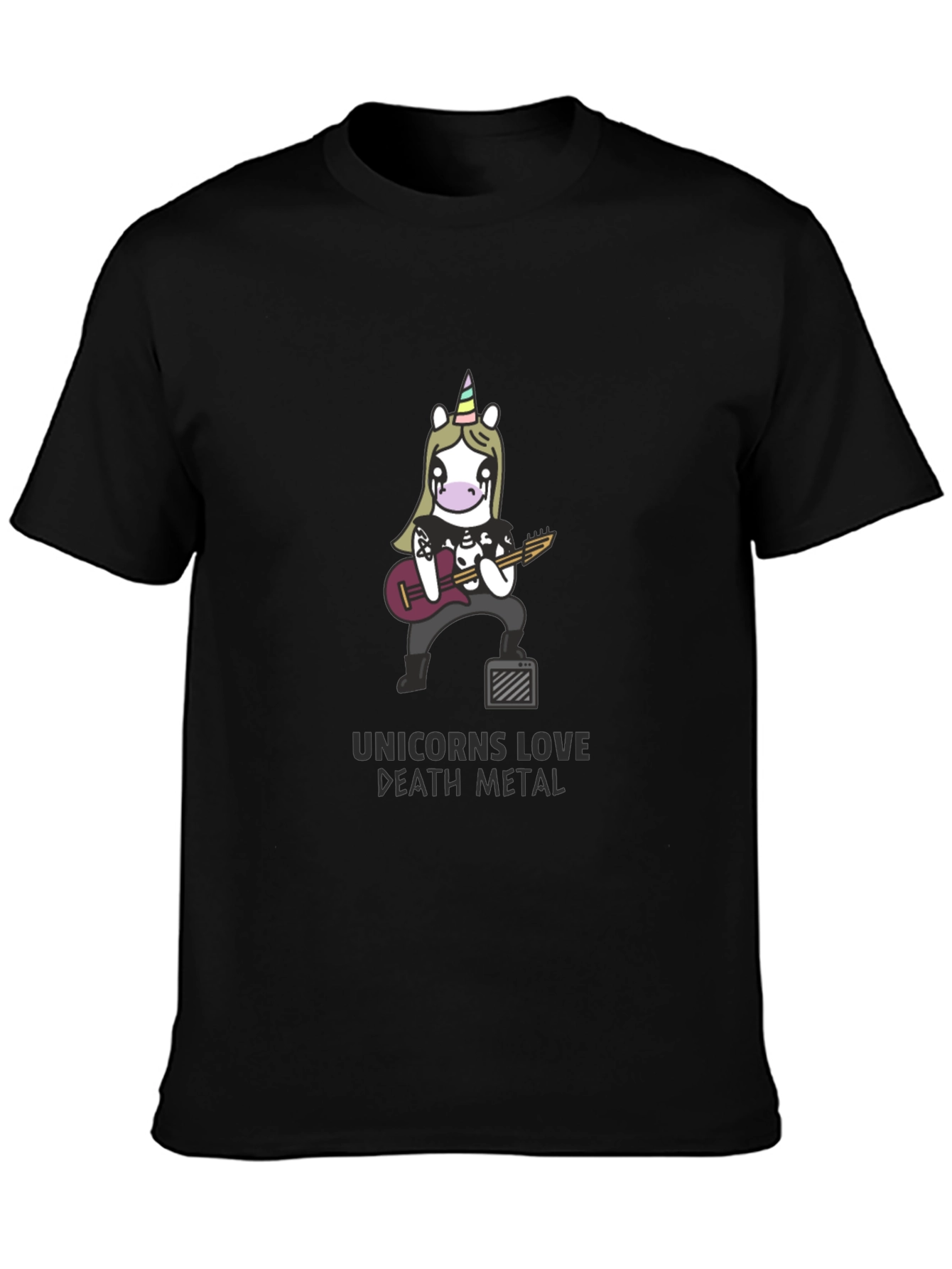 Unicorns Love Death Metal Black T-Shirt