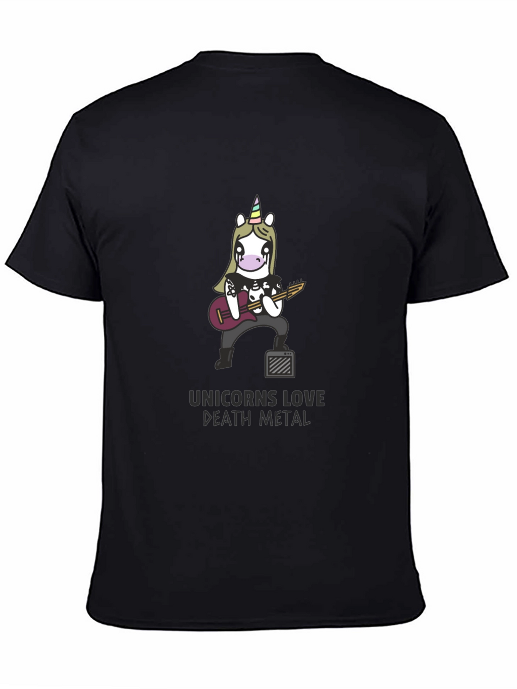 Unicorns Love Death Metal Black T-Shirt