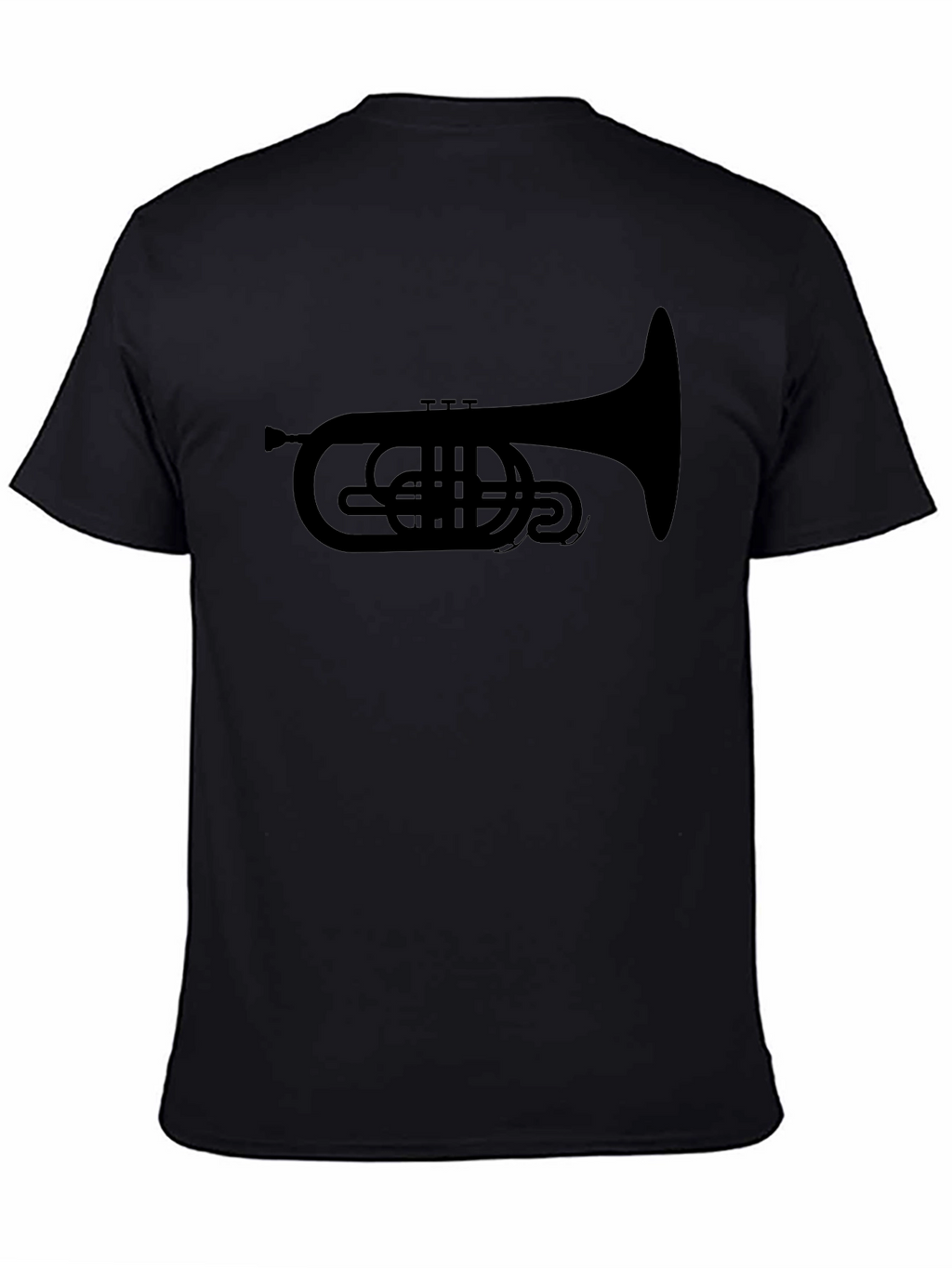 Black Trumpet Graphic Tee - Musical Instrument T-Shirt