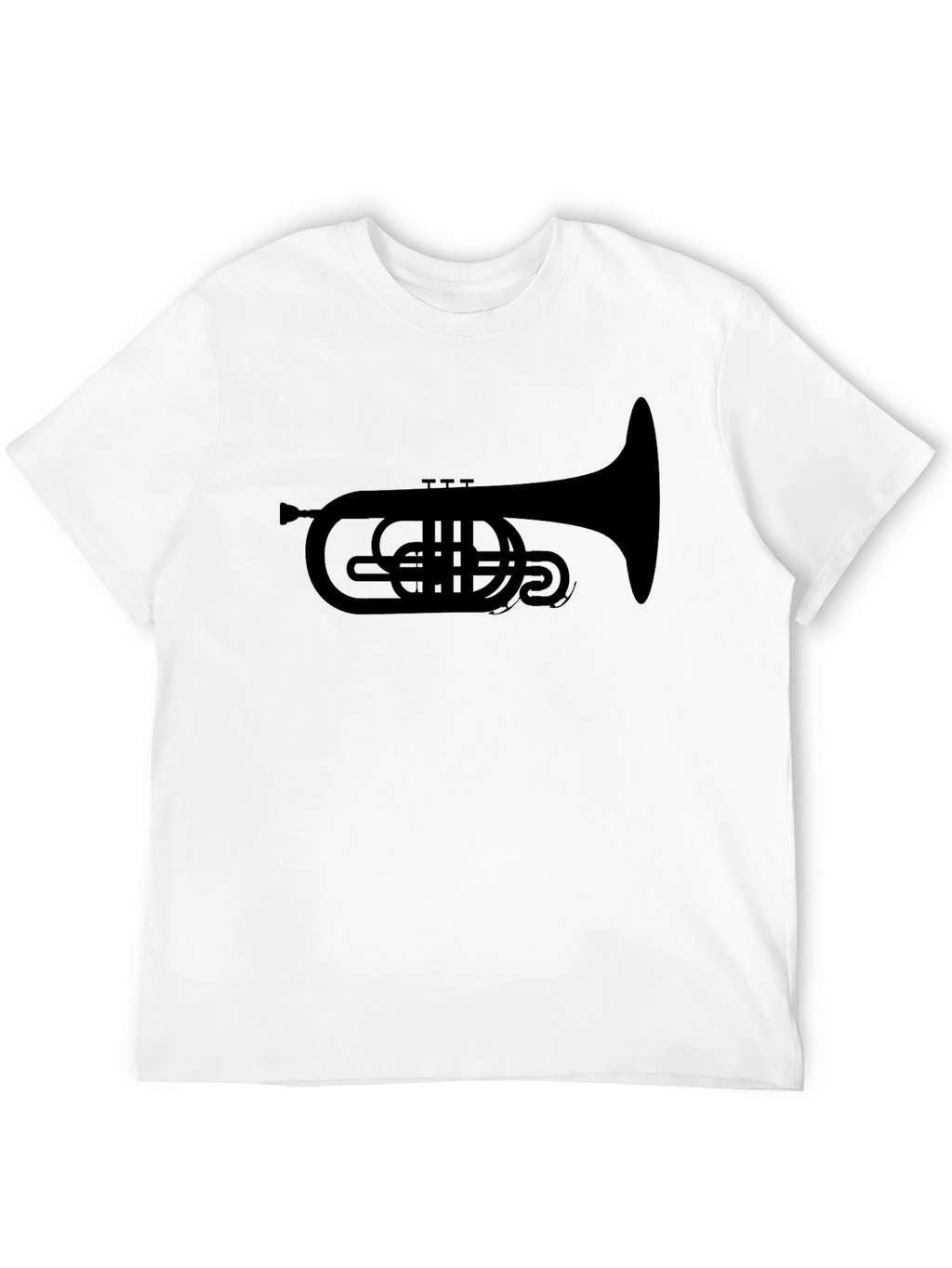 Black Trumpet Graphic Tee - Musical Instrument T-Shirt