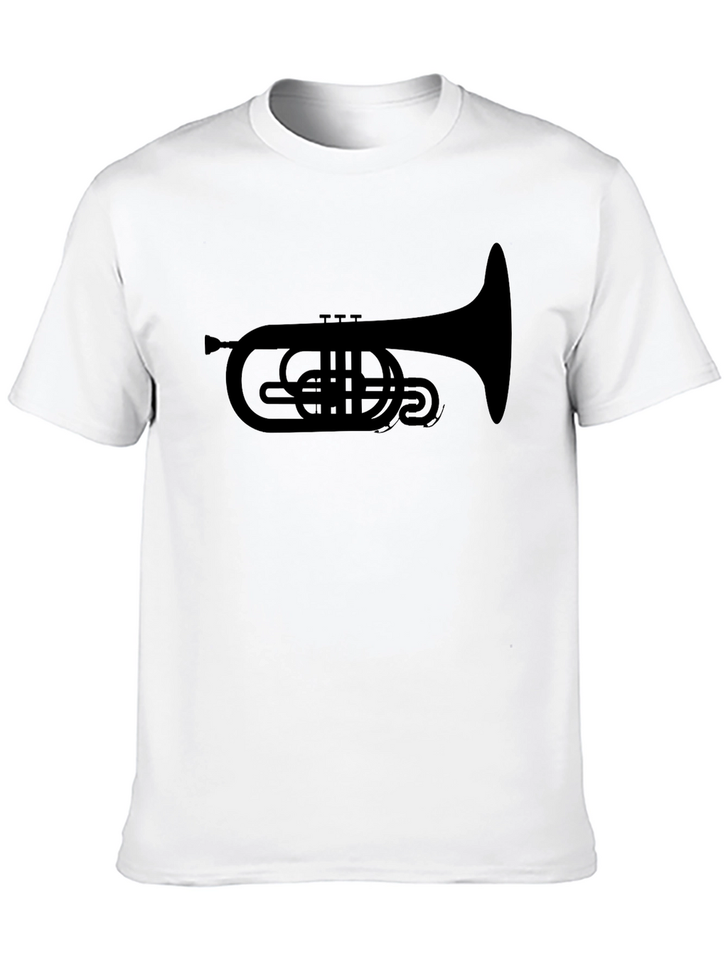 Black Trumpet Graphic Tee - Musical Instrument T-Shirt