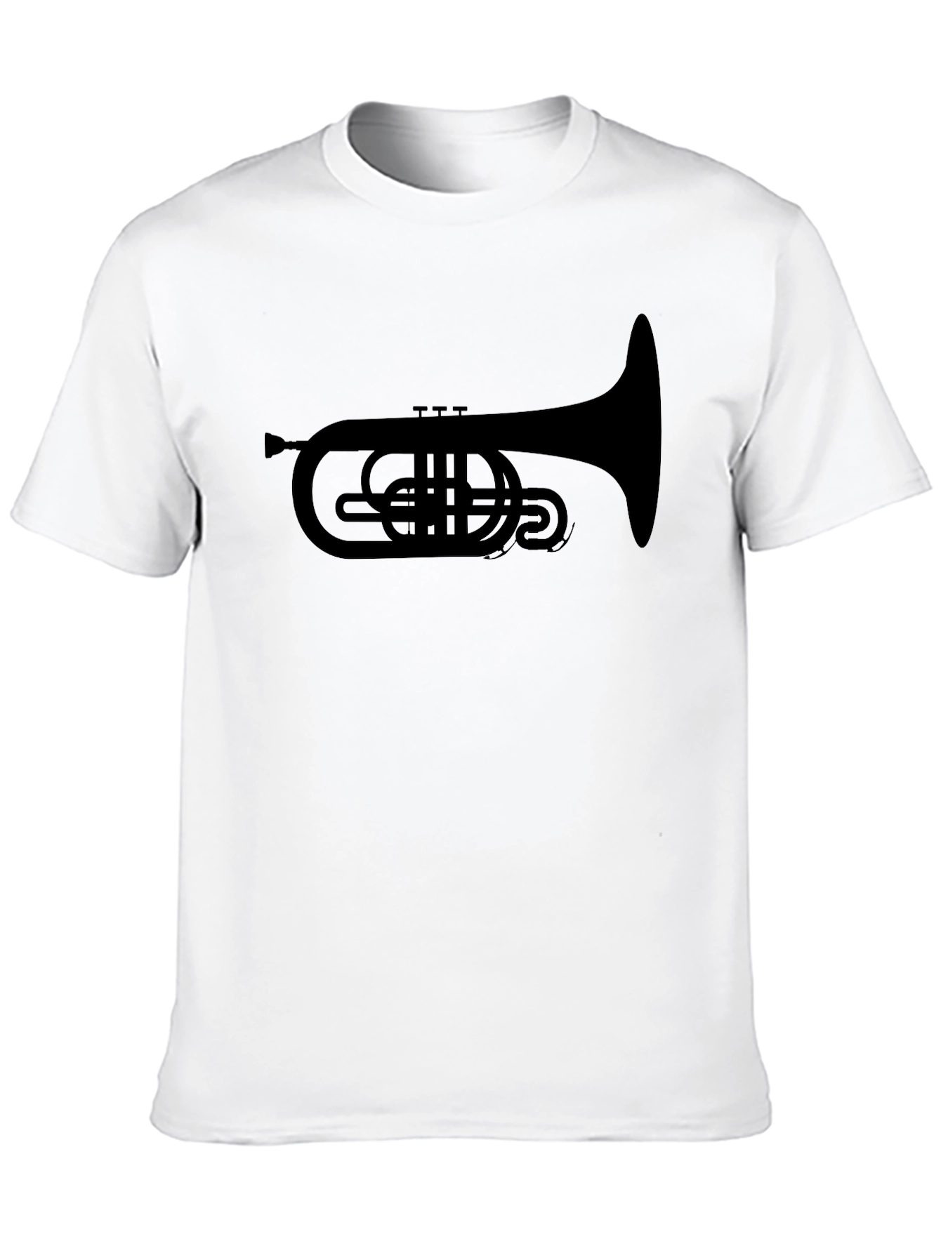 Black Trumpet Graphic Tee - Musical Instrument T-Shirt