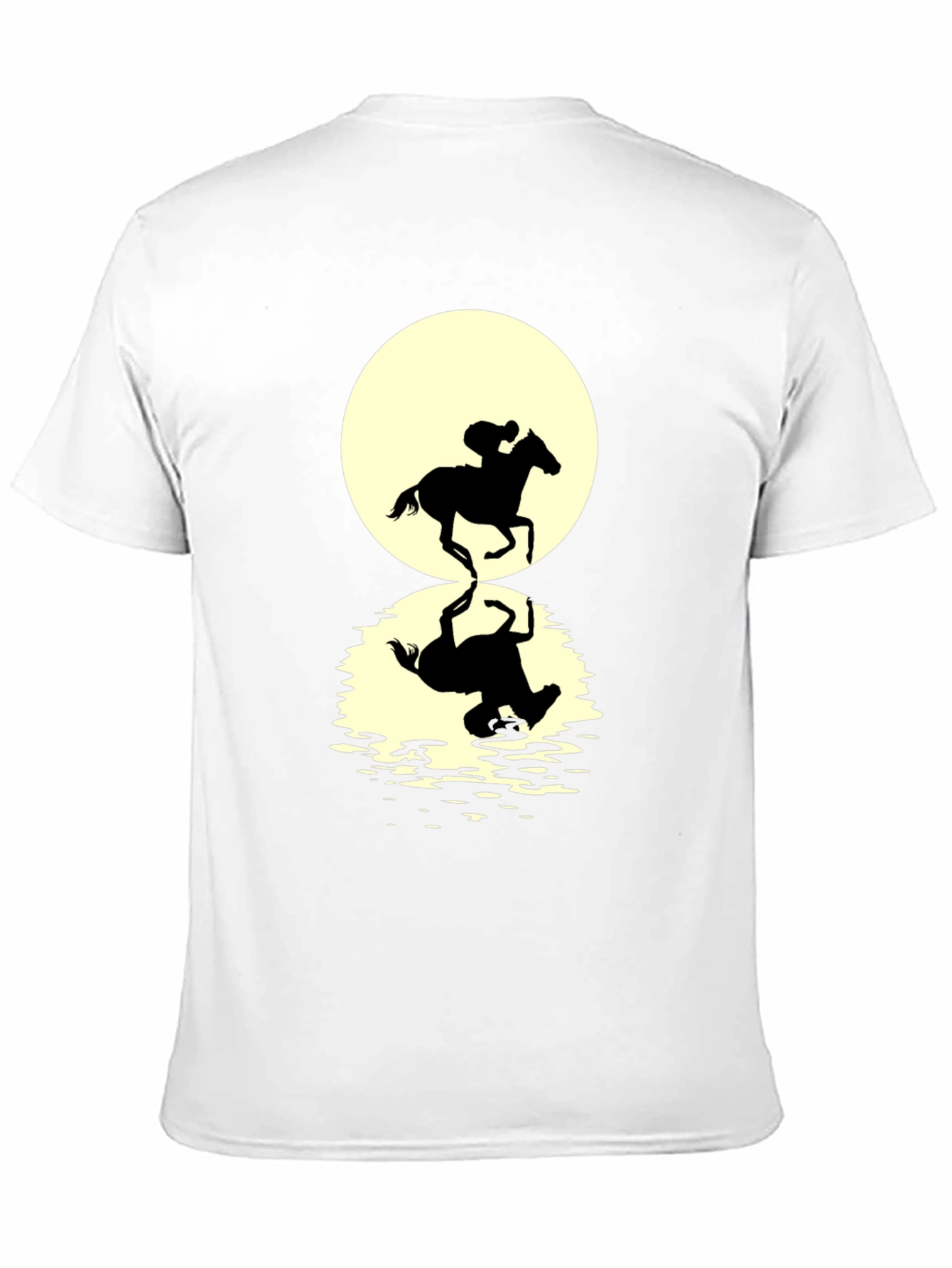 Horse Rider Reflection Graphic Tee - Black