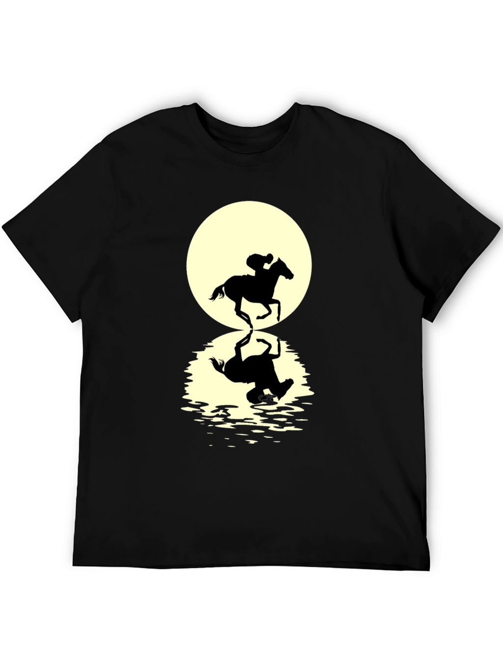 Horse Rider Reflection Graphic Tee - Black